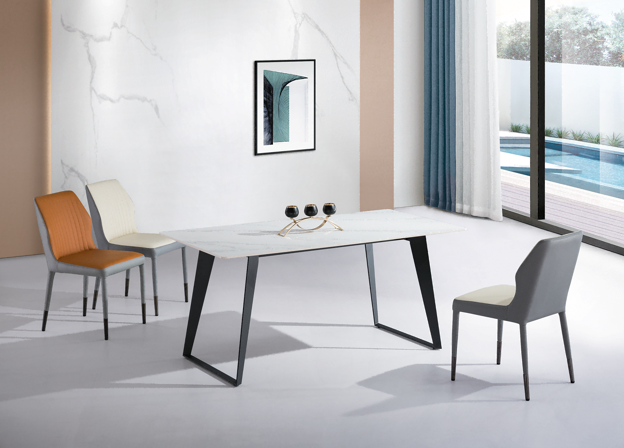 White Dining Table and Chair Set