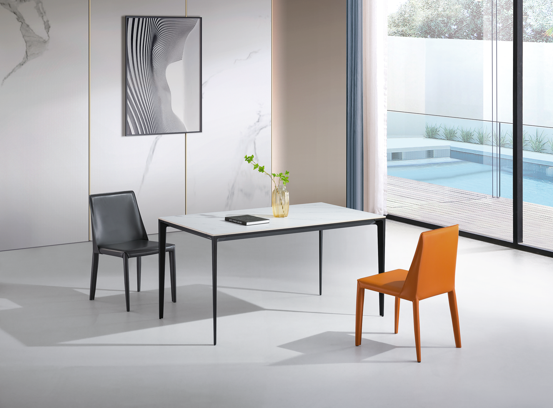 White Ceramic Dinging Table Set