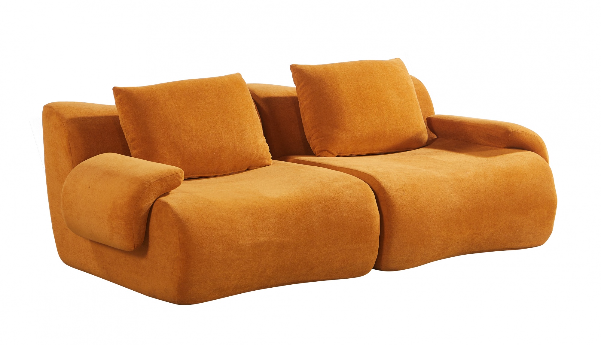 Orange Living Room Sponge Compressed Sofa