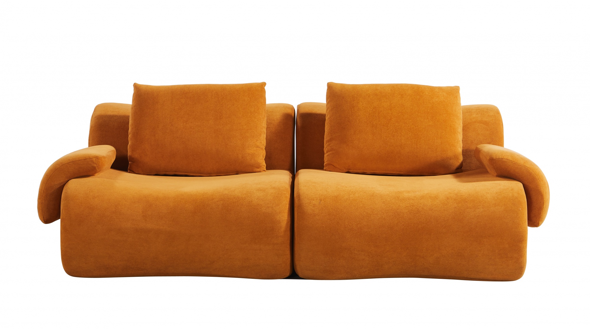 Orange Living Room Sponge Compressed Sofa