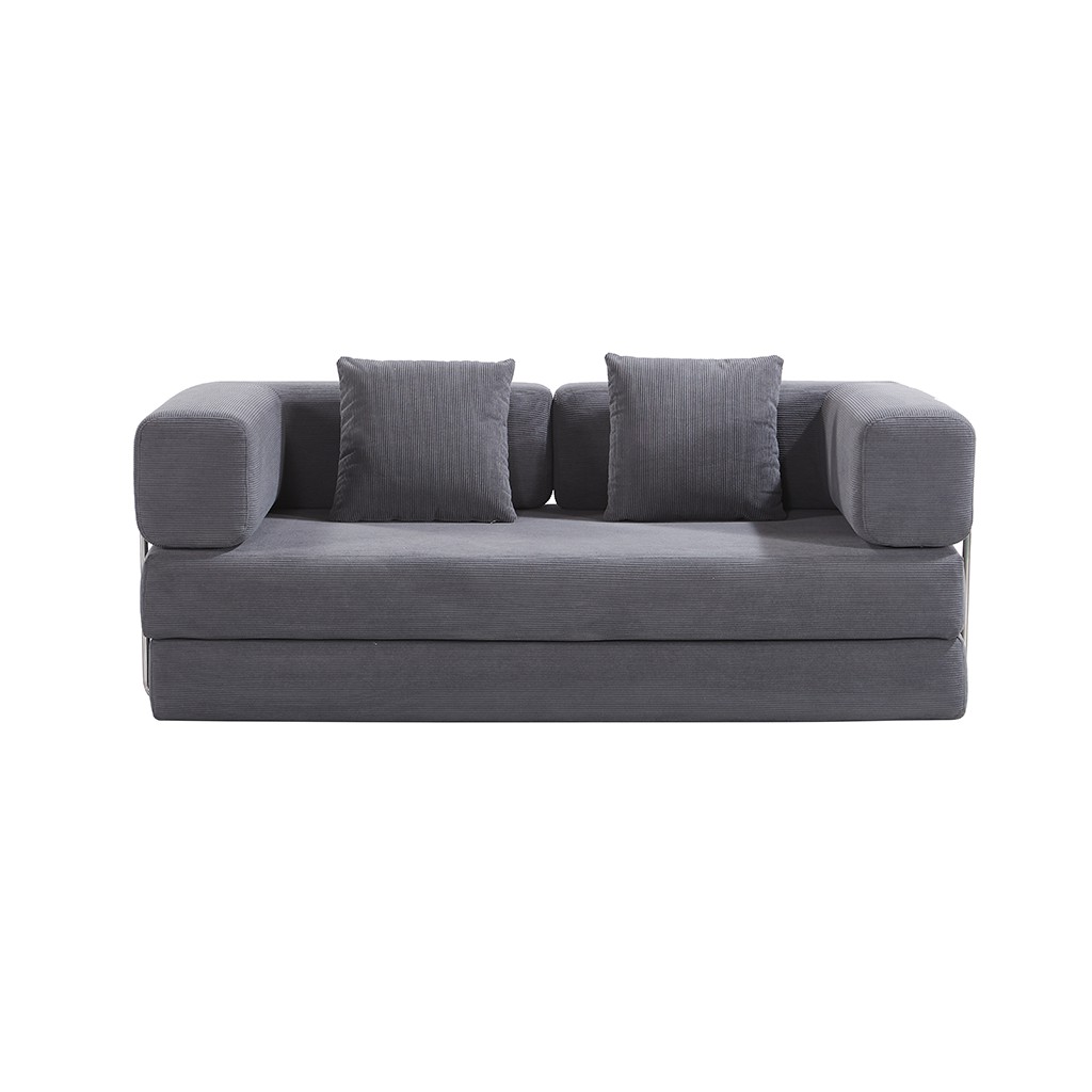 Gray Modular Love Seat Folding Compressed Sofa Bed
