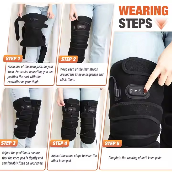 4-Motor Heated Massage Knee Pads