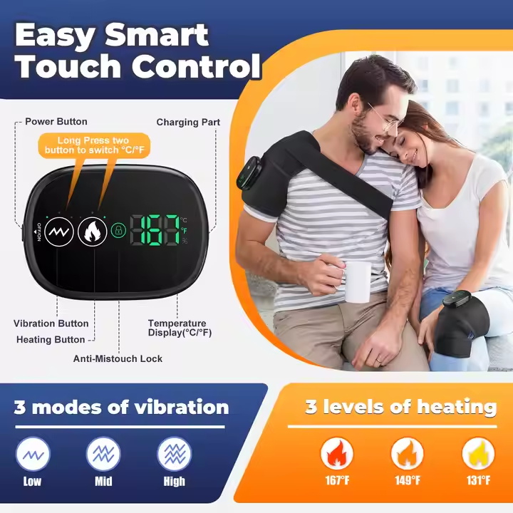 Heated and vibrating knee pads