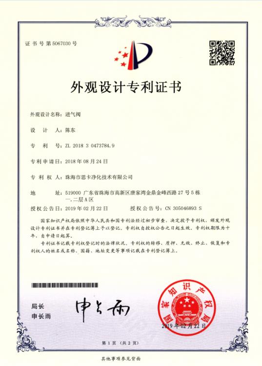 List of appearance patents