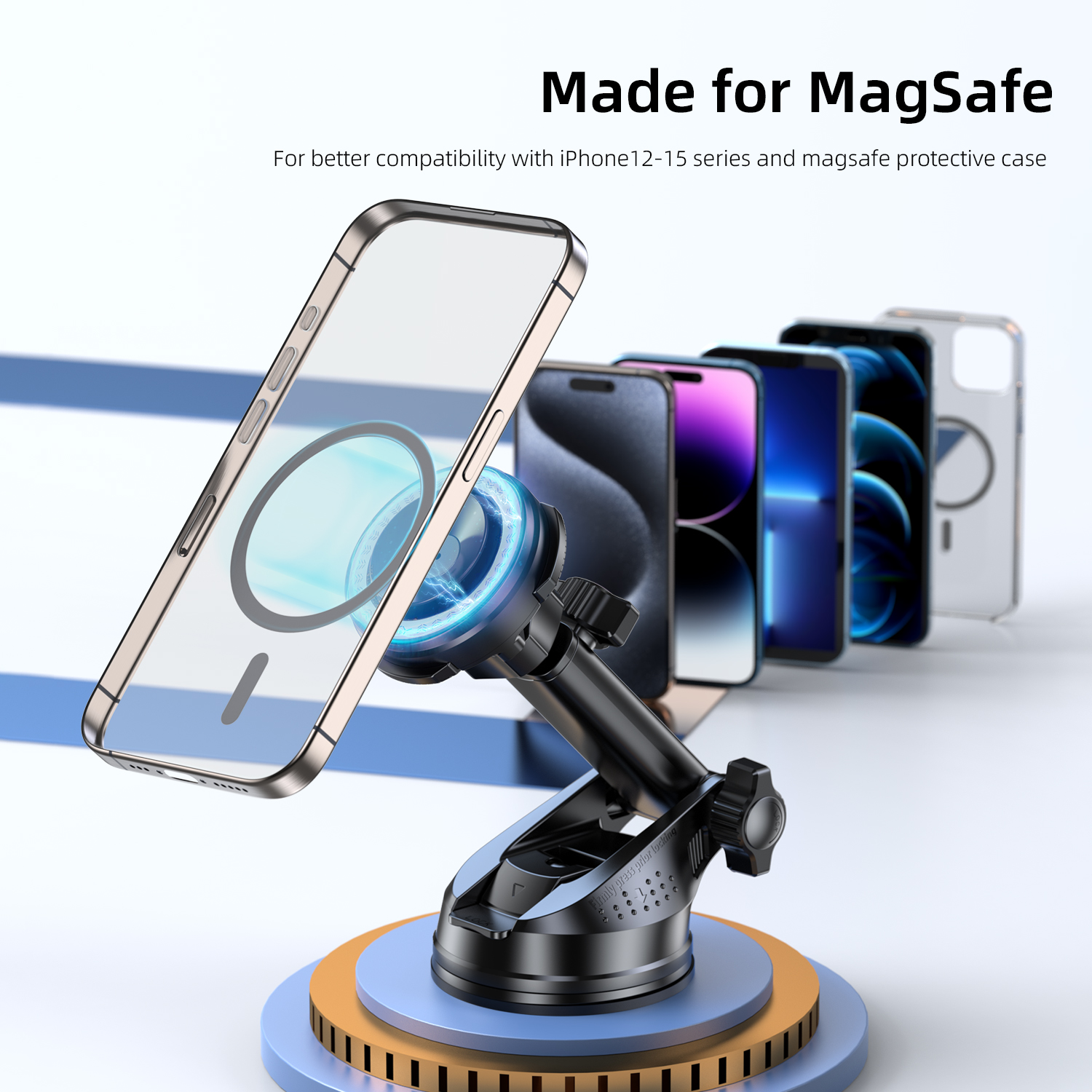 Vyvylabs Air-Mag Dual Lock for MagSafe Car Holder （Suction Cup Version）
