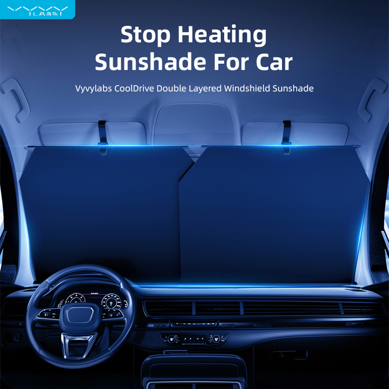 Vyvylabs CoolDrive Double Layered Windshield Sunshade 