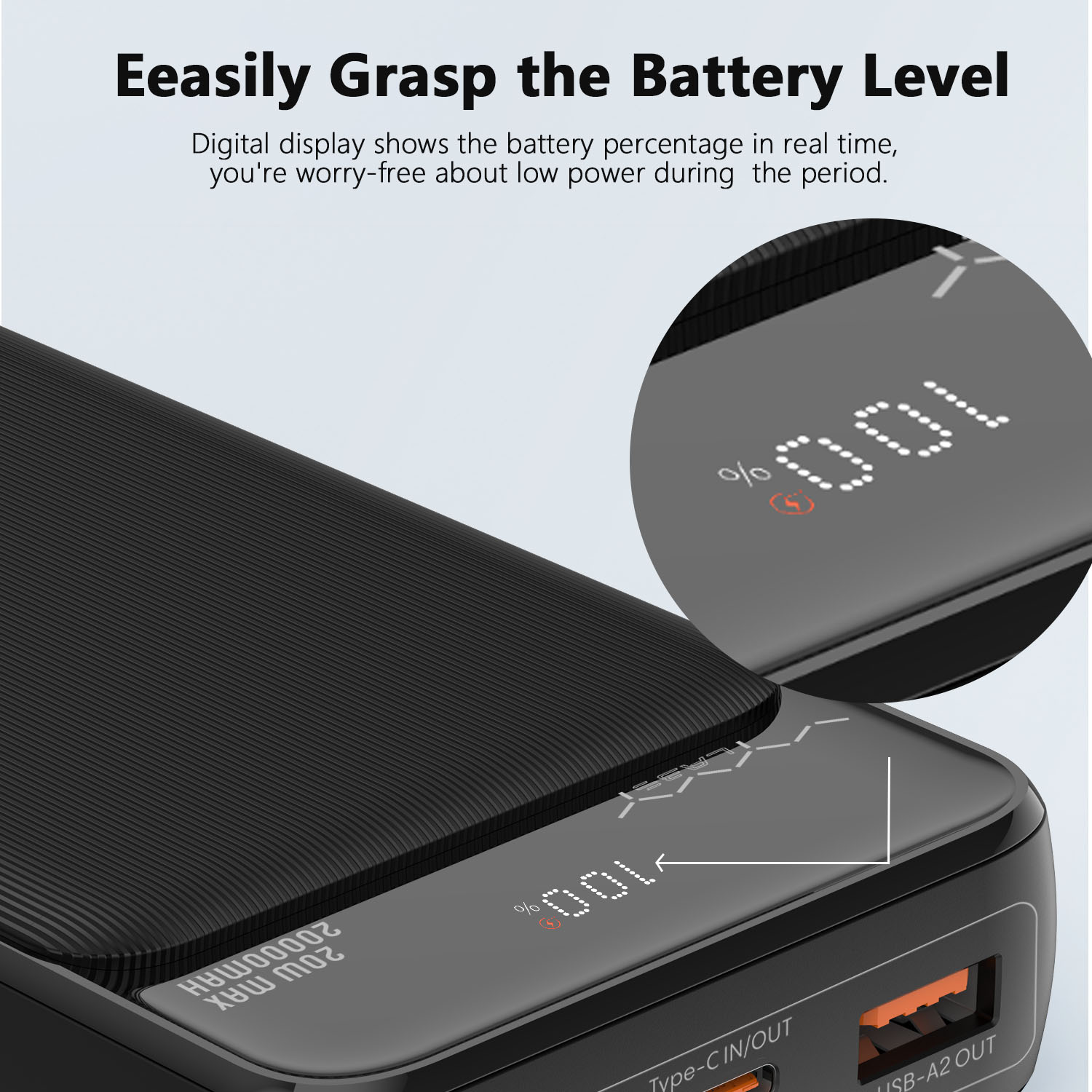 Vyvylabs Boya Digital Display Fast Charge Power bank 20000mAh 20W
