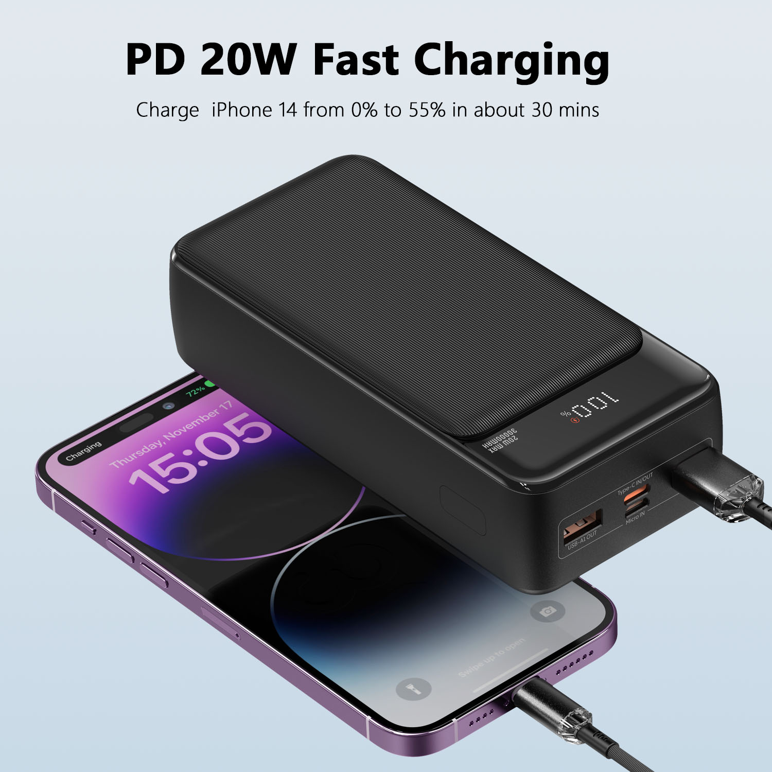 Vyvylabs Boya Digital Display Fast Charge Power bank 30000mAh 20W