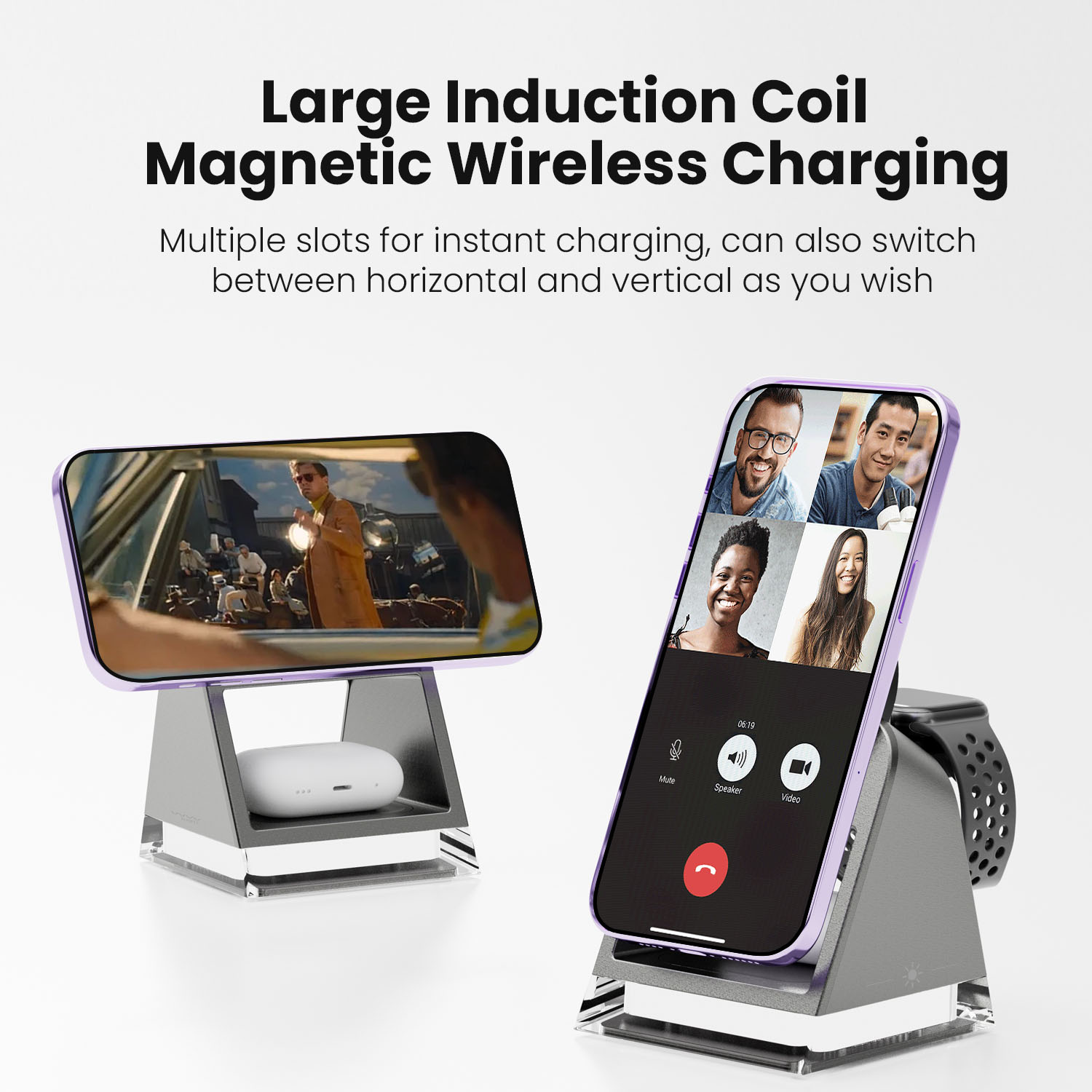 Vyvylabs W30 3 in 1 Wireless Charger 15W （With LED Light） 