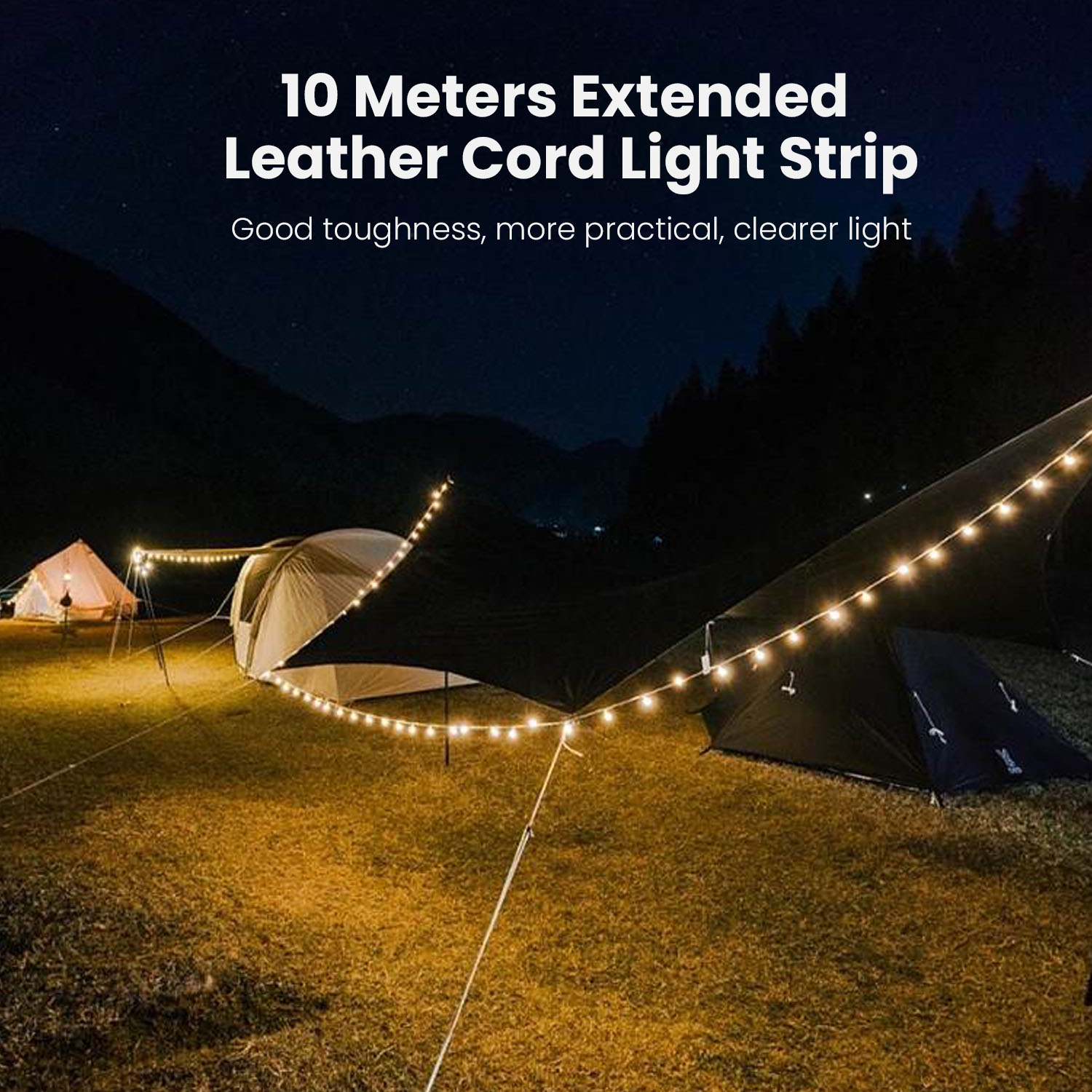 Vyvylabs Starry Sky Multifunctional Camping Light 10M （Storage Light Strip + Warm Light + Long Range Light + SOS Light）