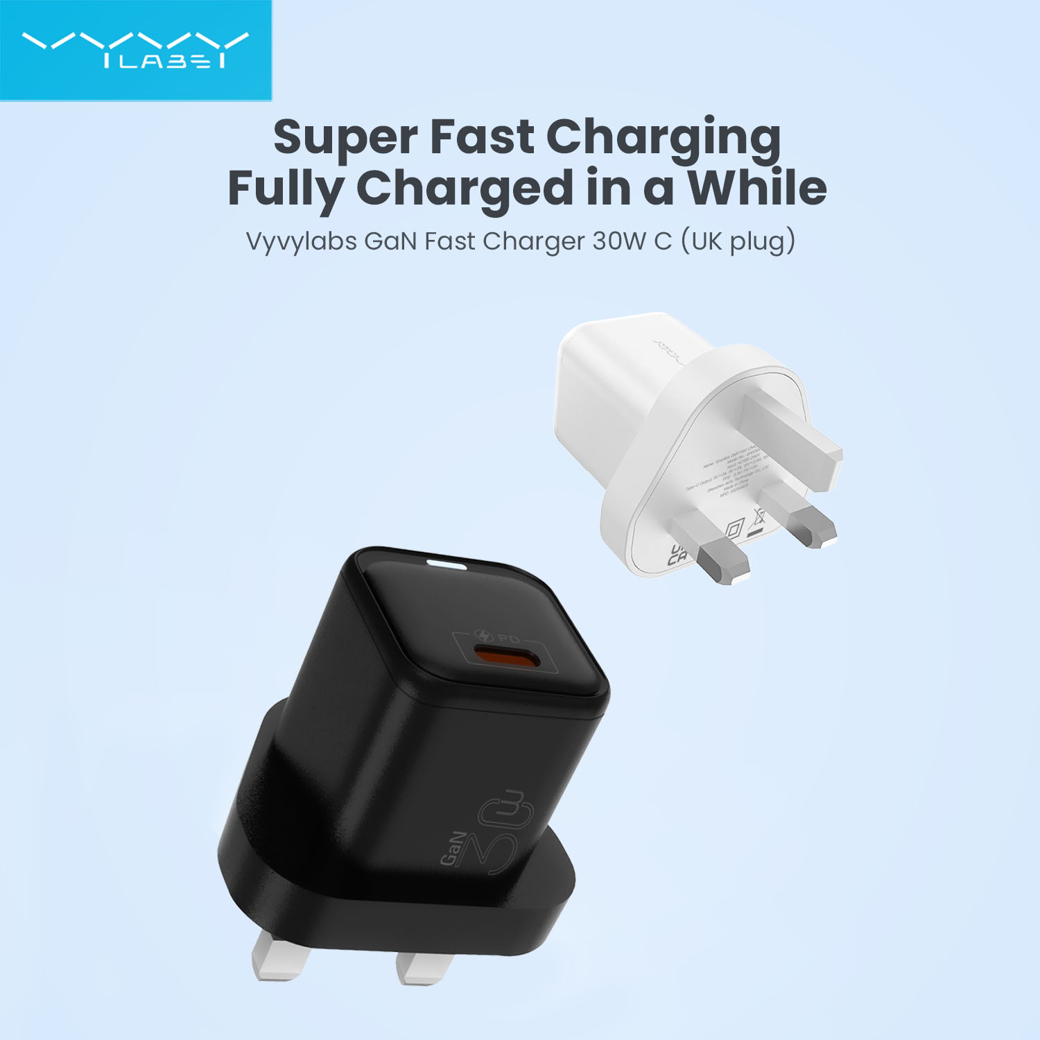 Vyvylabs GaN Fast Charger 30W C （UK plug）