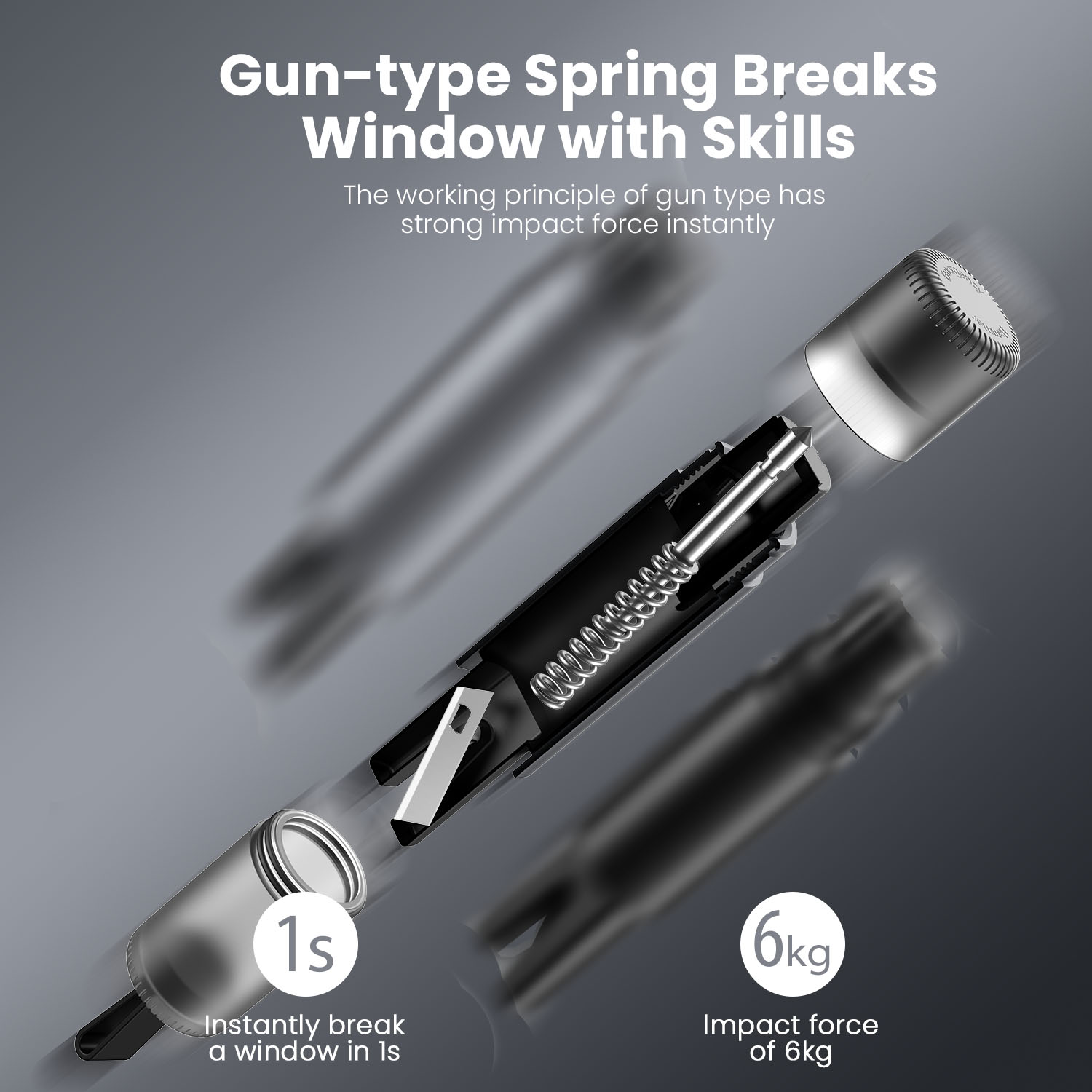 Vyvylabs Sharpen Safety Hammer （Window-breaking+Safety belt cutting）
