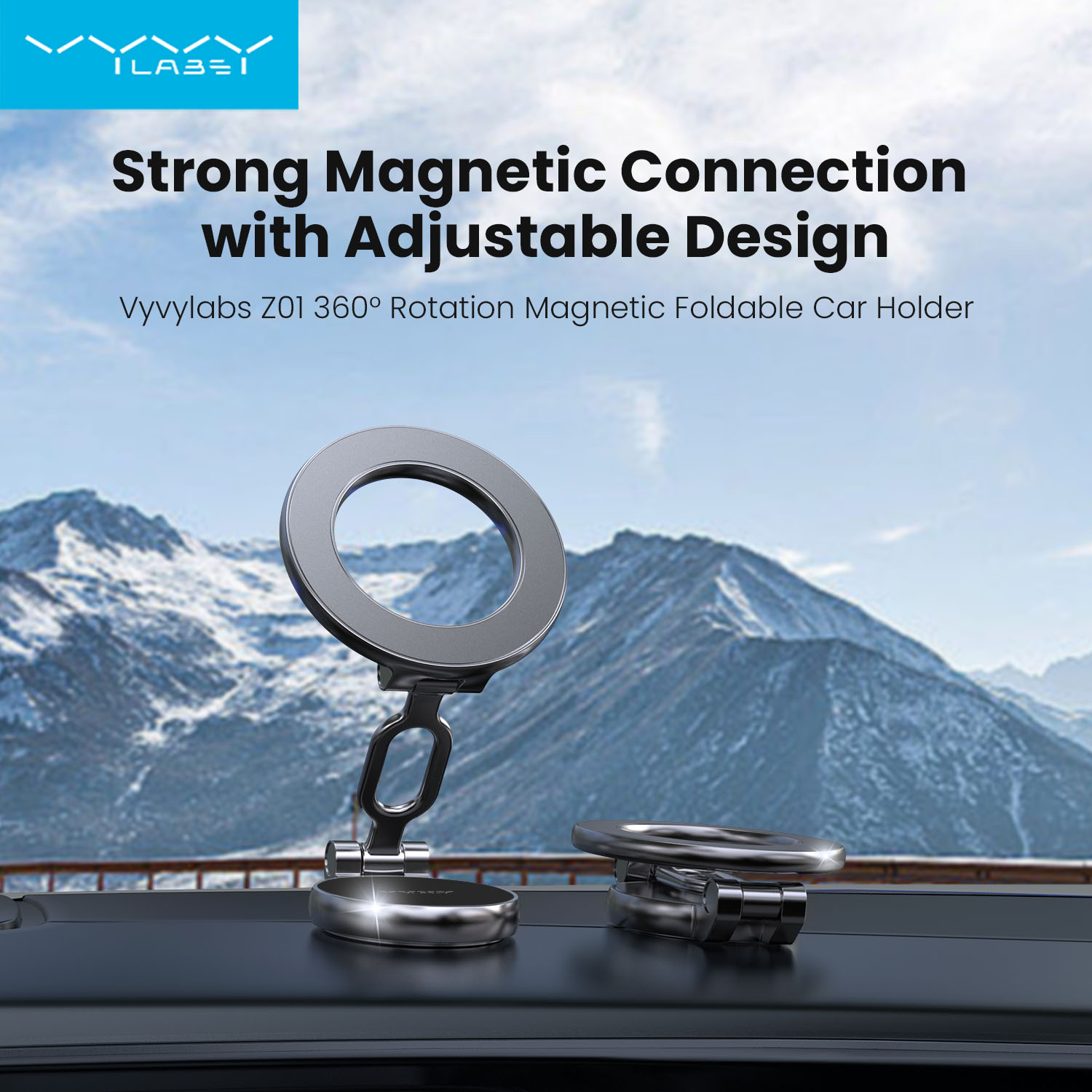 Z01 360° Rotation Magnetic Foldable Car Holder 