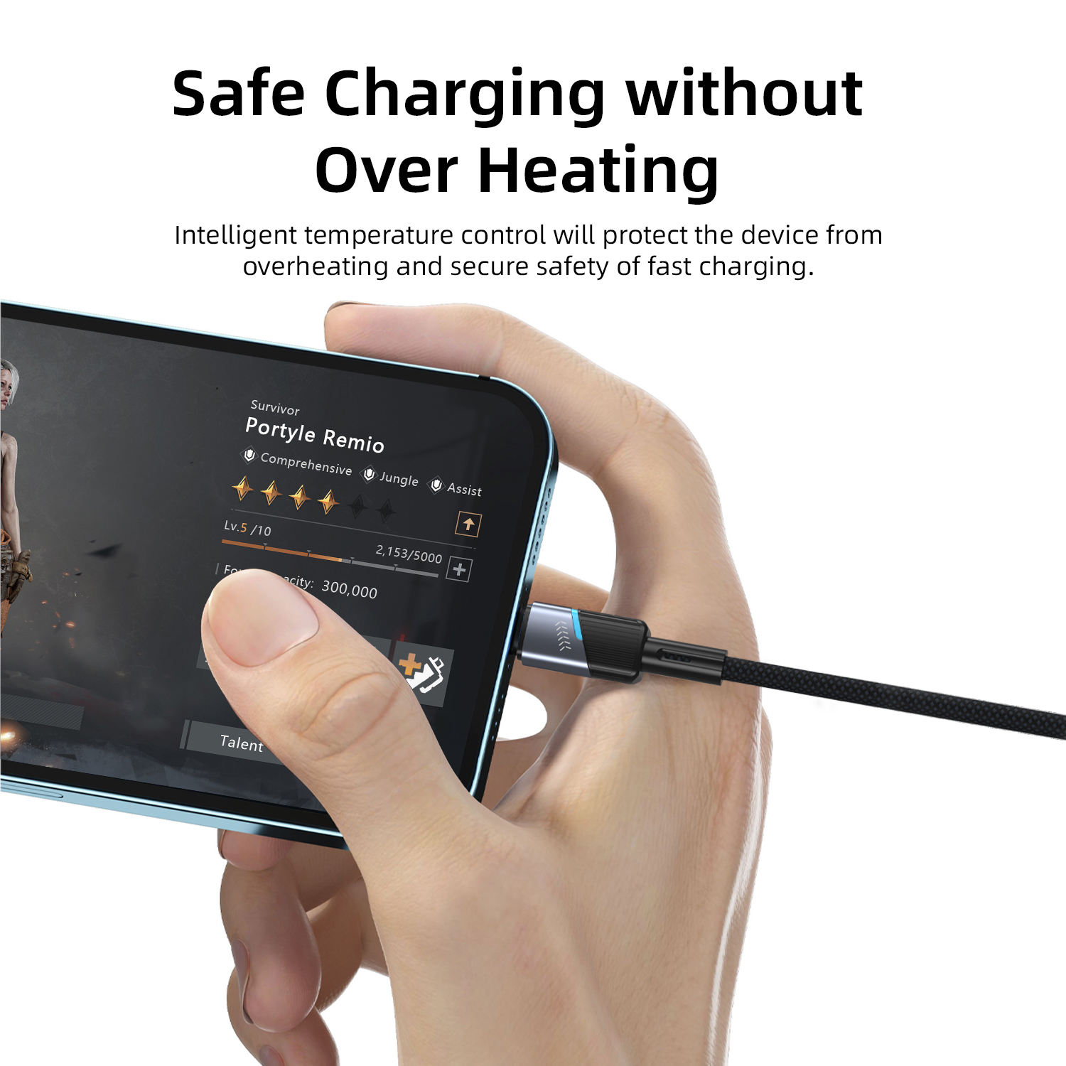 Vyvylabs Superb Series Fast Charging Cable USB to iP 2.4A