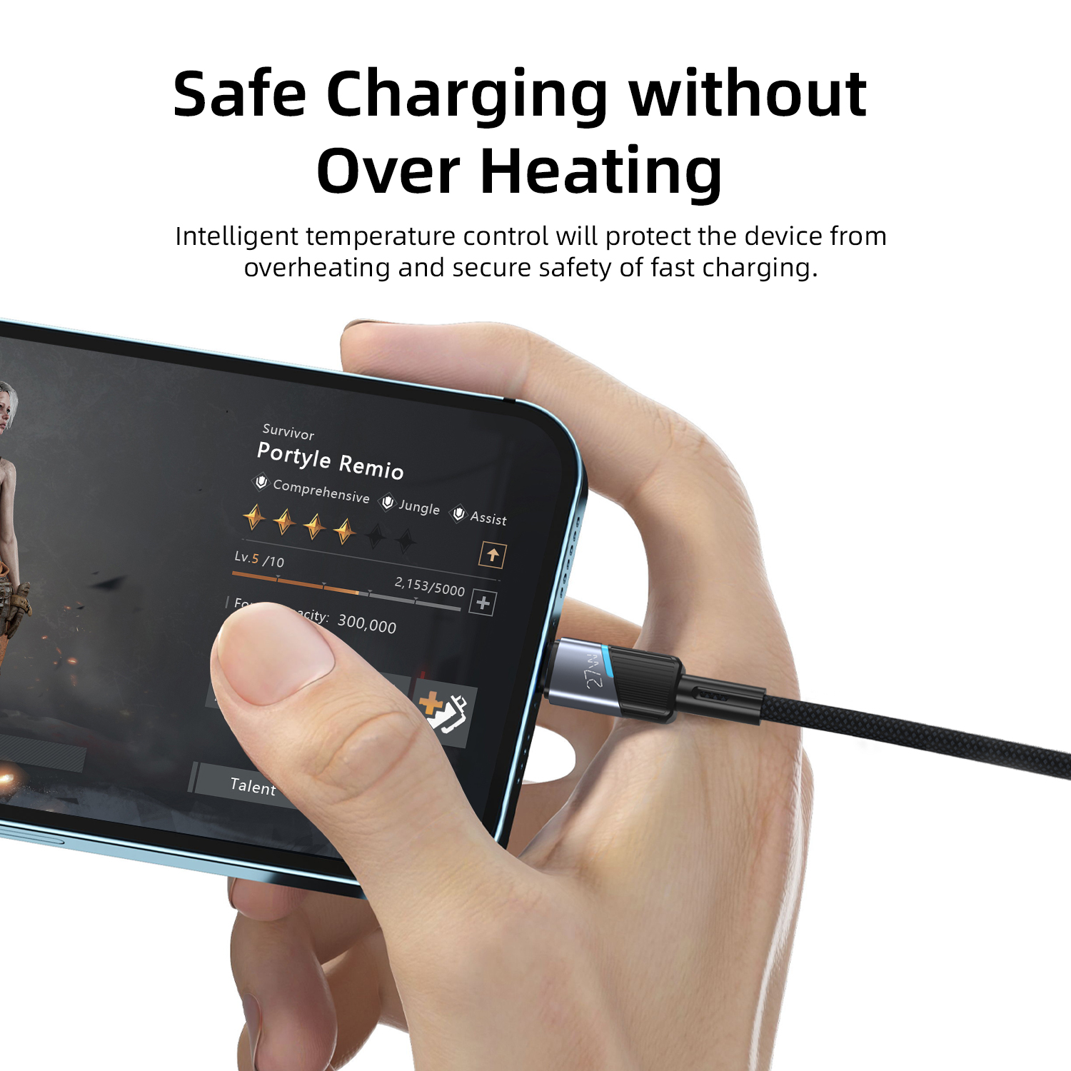 Vyvylabs Superb Series Fast Charging Cable Type-C to iP 27W