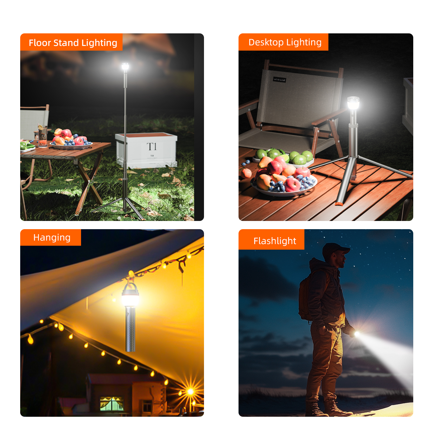 Vyvylabs X3 Multifunctional Outdoor Strong Light for Camping （with 192cm Stand）