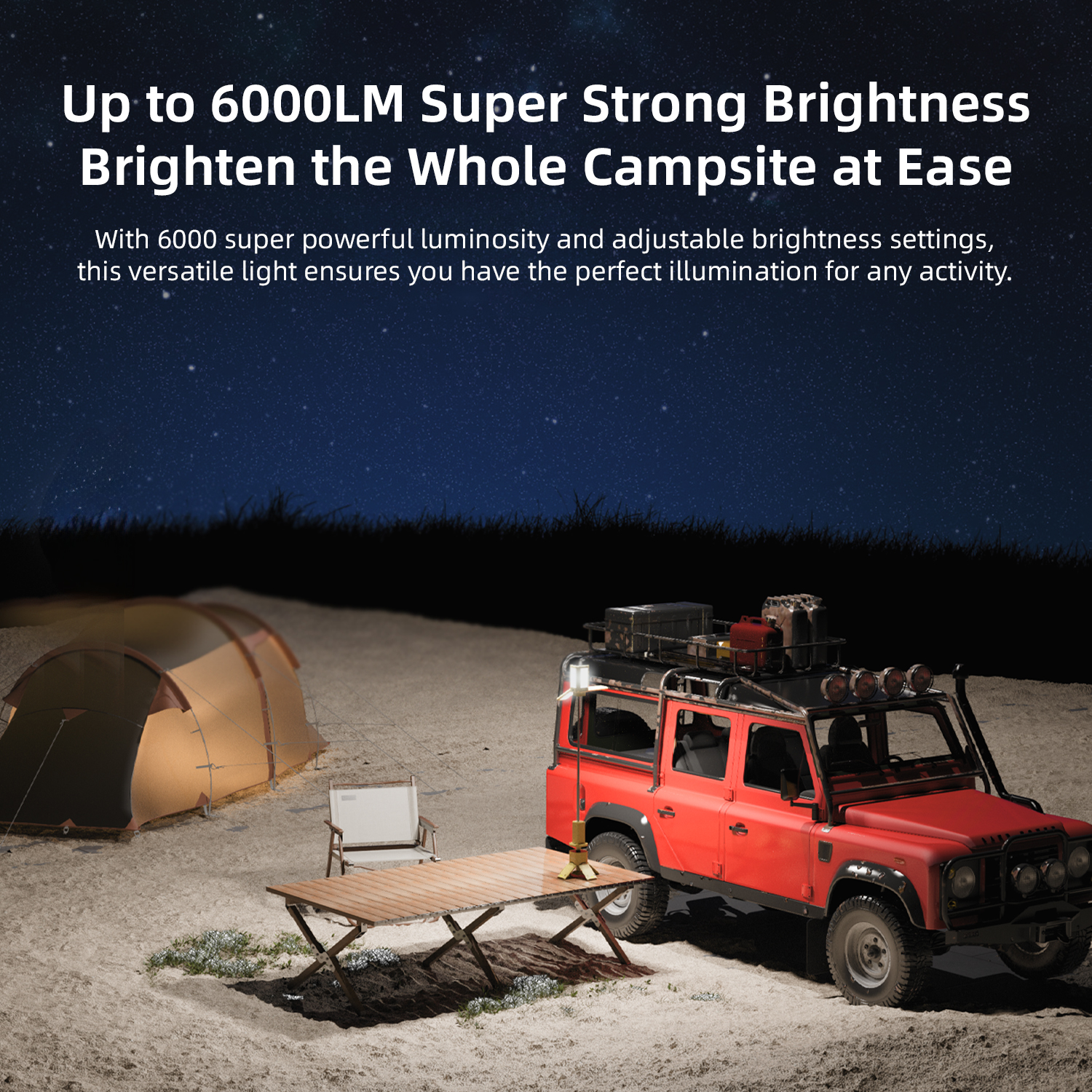 Vyvylabs 4-leaf Multifunctional Outdoor Strong Light for Camping （6000LM）