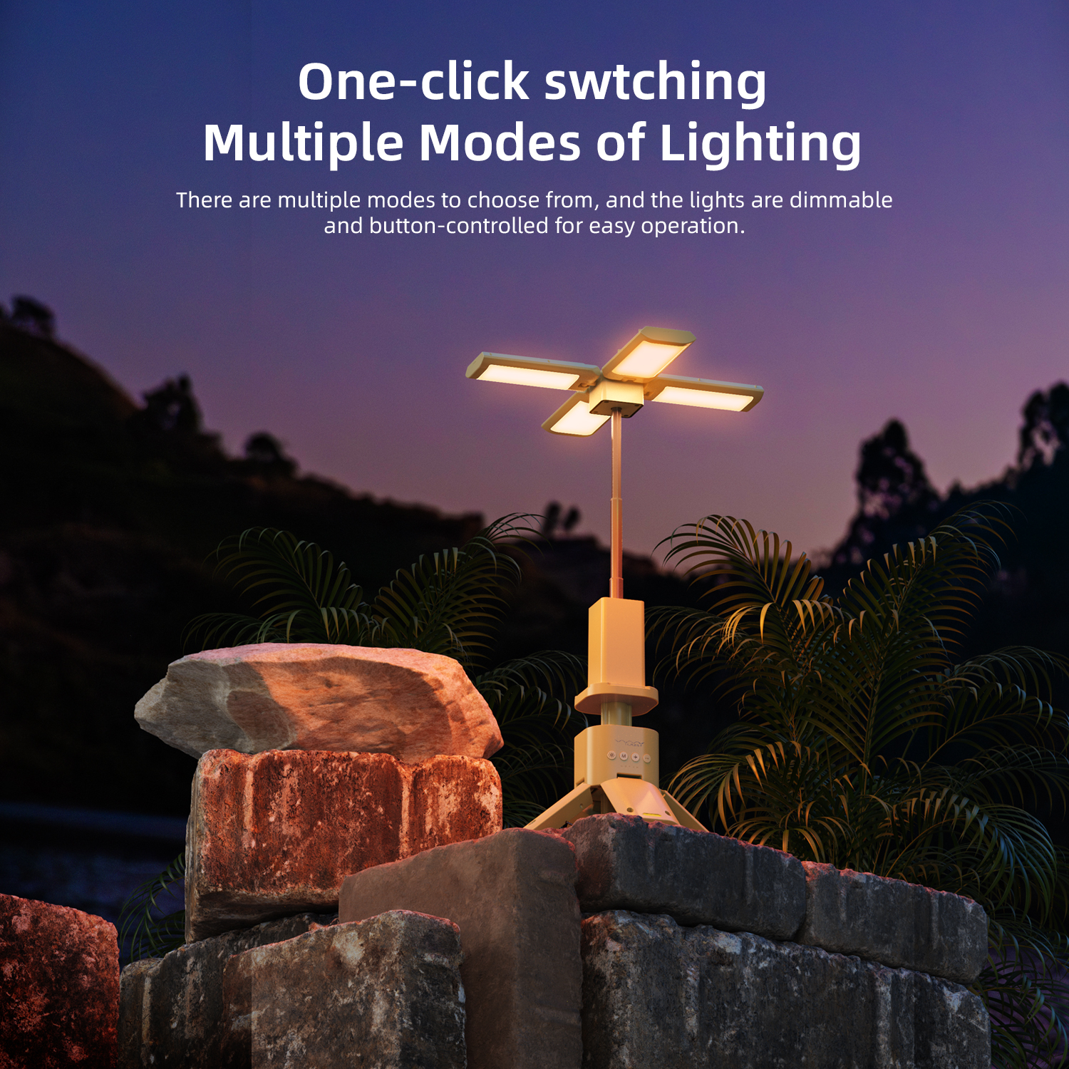 Vyvylabs 4-leaf Multifunctional Outdoor Strong Light for Camping （6000LM）