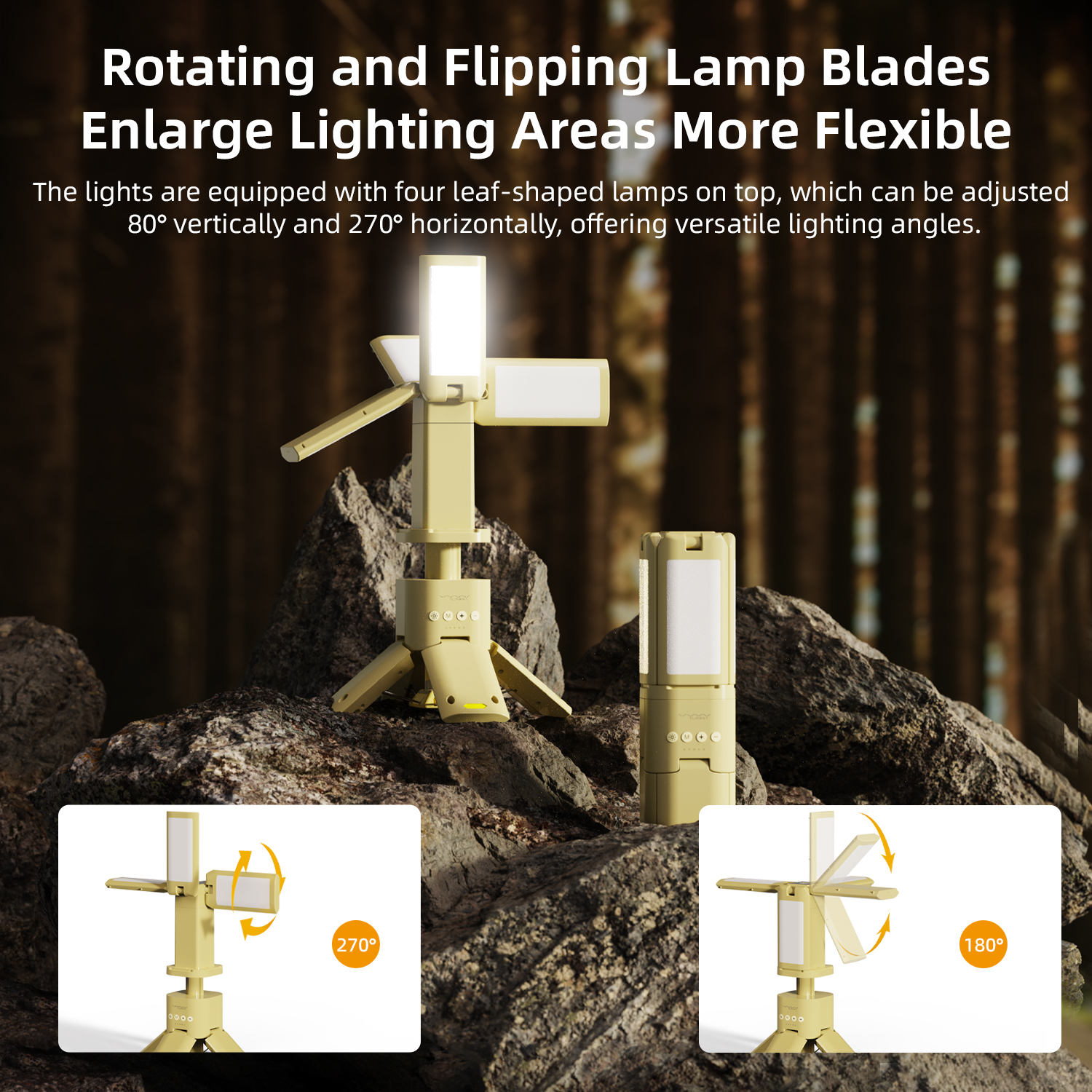 Vyvylabs 4-leaf Multifunctional Outdoor Strong Light for Camping （6000LM）