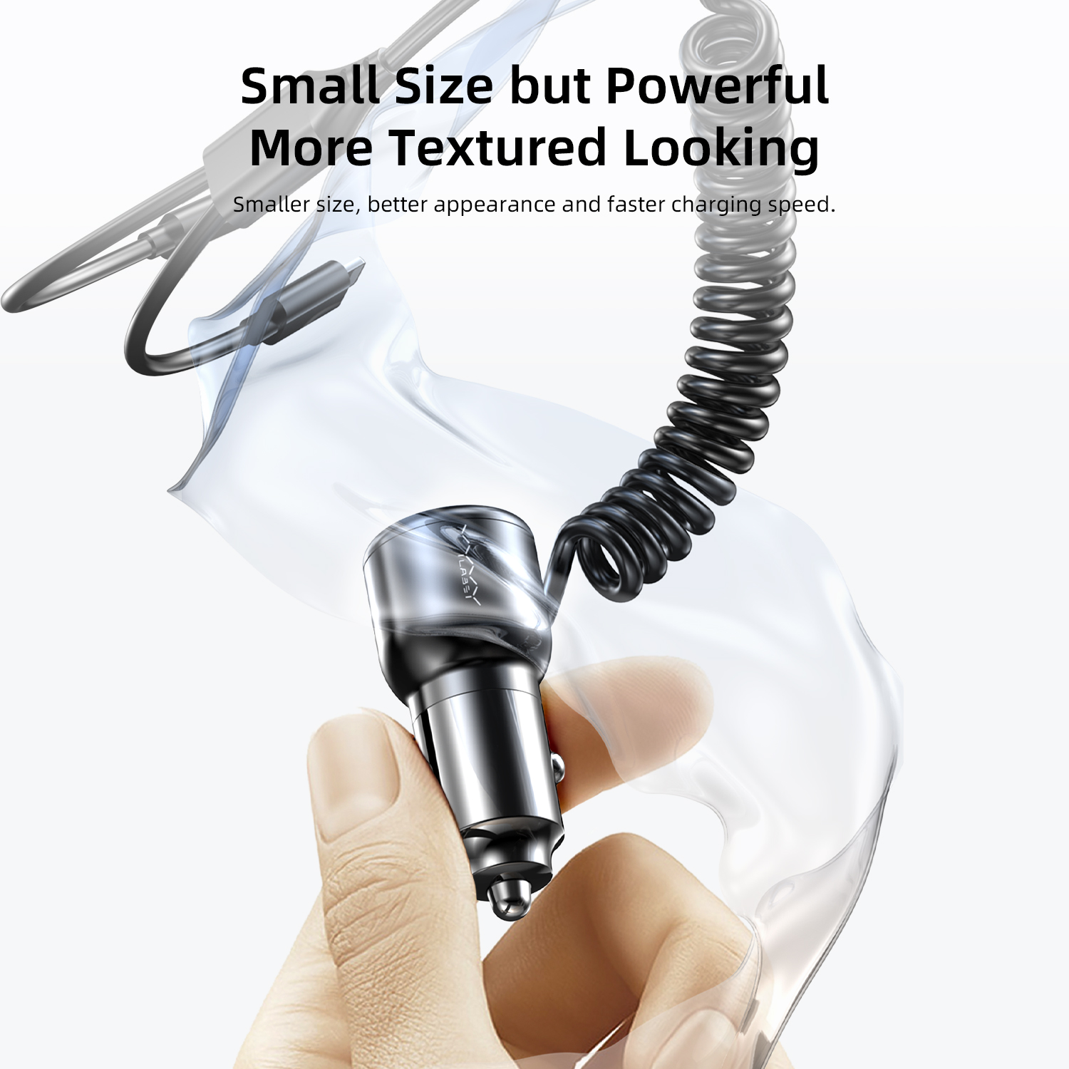 Vyvylabs Flash Power Dual Fast Car Charger 66W A+C （with 2 in 1 Spring Cable）