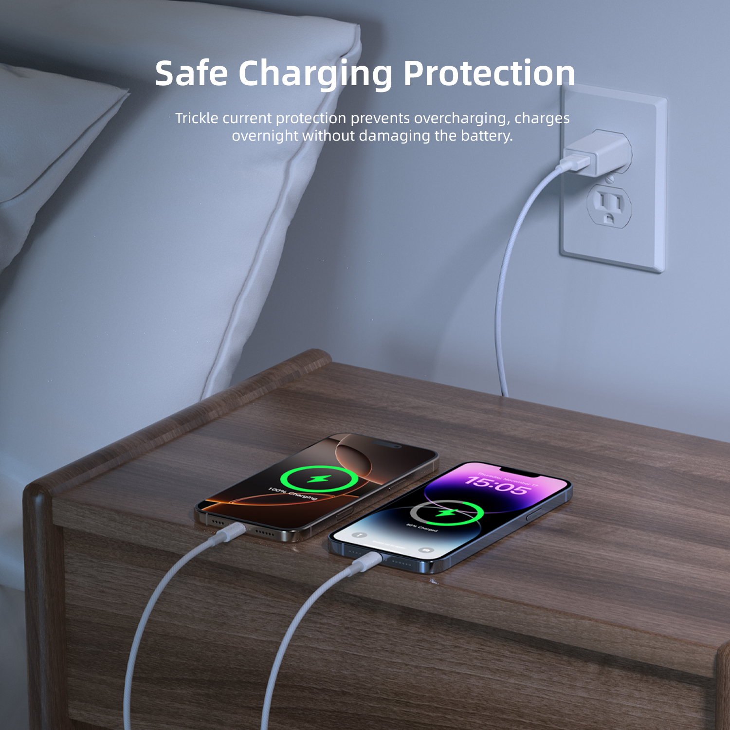 Vyvylabs Prime Series 2 in1 Fast Charging Cable Type-C to C+L 100W 
