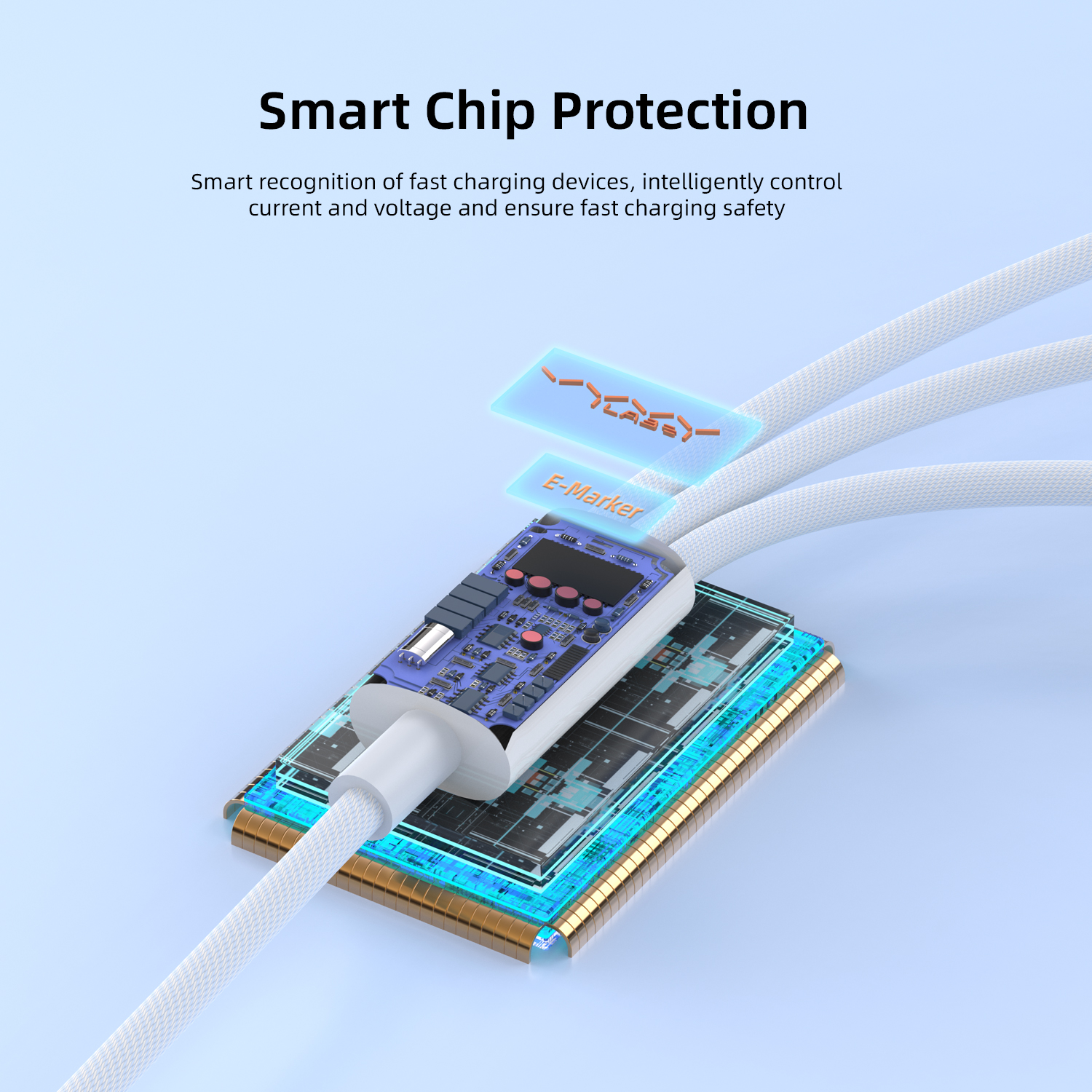 Vyvylabs Prime Series 3 in1 Fast Charging Cable USB to 2C+L 100W