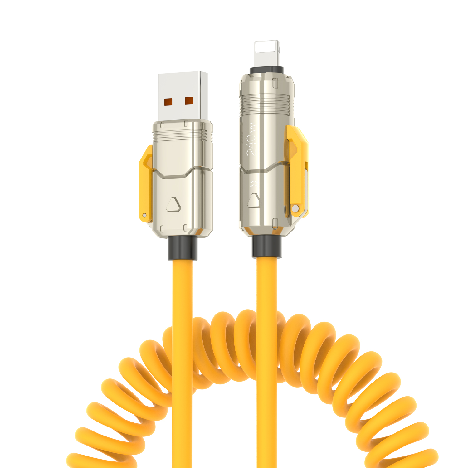 Vyvylabs Cool Round Spring 4 in 1 Fast Charging Cable 240W USB to C+L/Type-C to C+L 1.8M