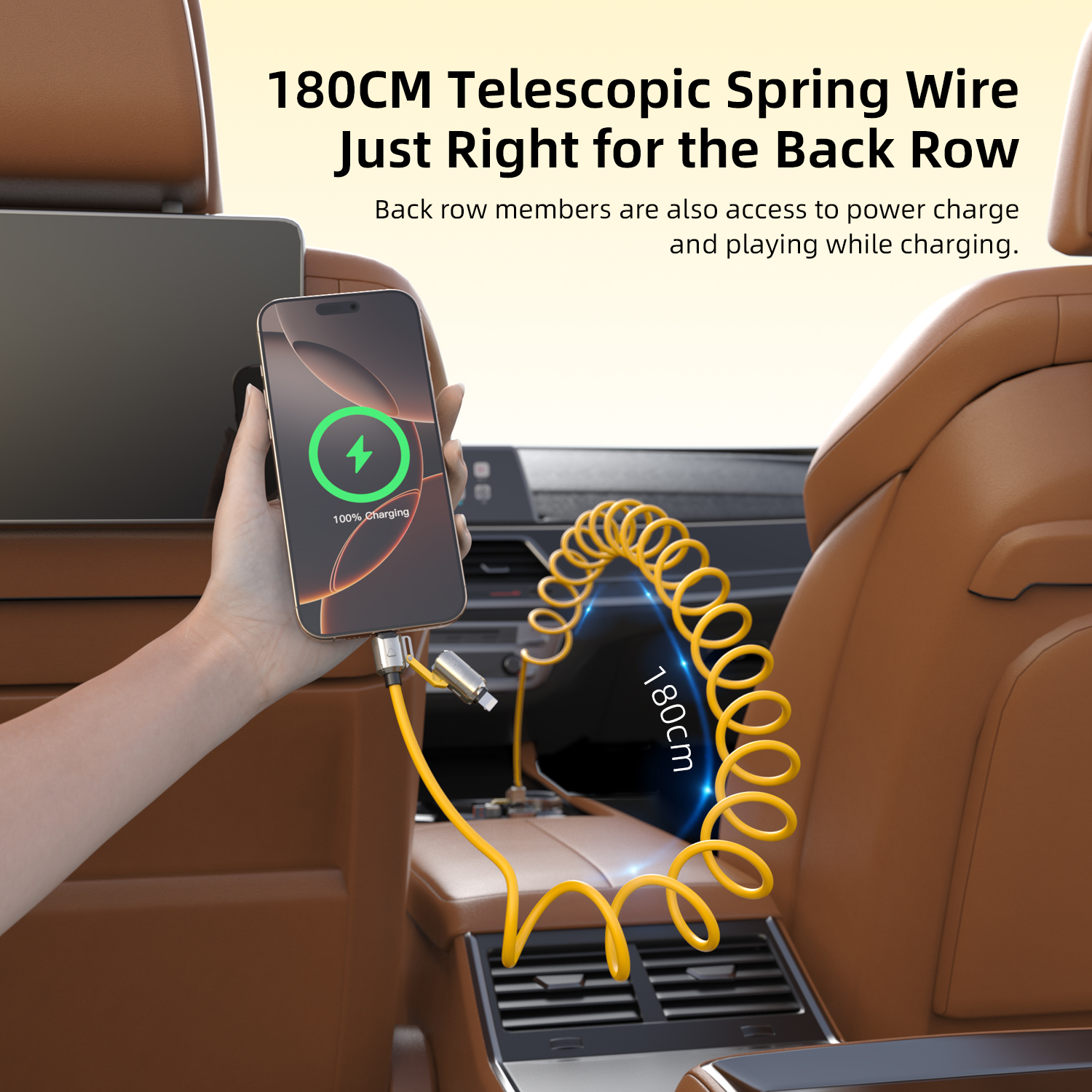 Vyvylabs Cool Round Spring 4 in 1 Fast Charging Cable 240W USB to C+L/Type-C to C+L 1.8M