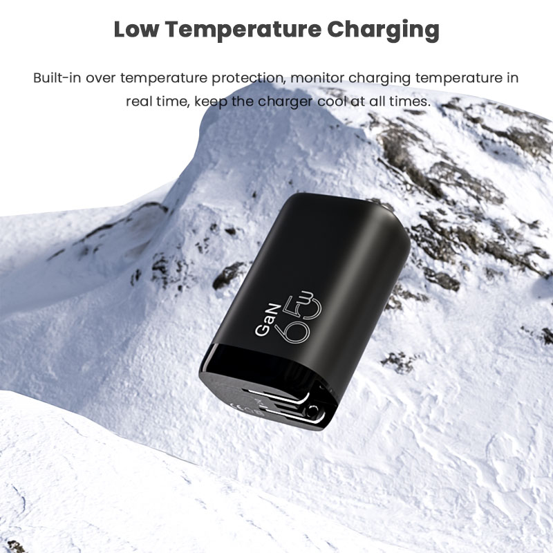Vyvylabs GaN Fast Charger Travelling Set 65W A+2C （US+EU+UK plug） Black