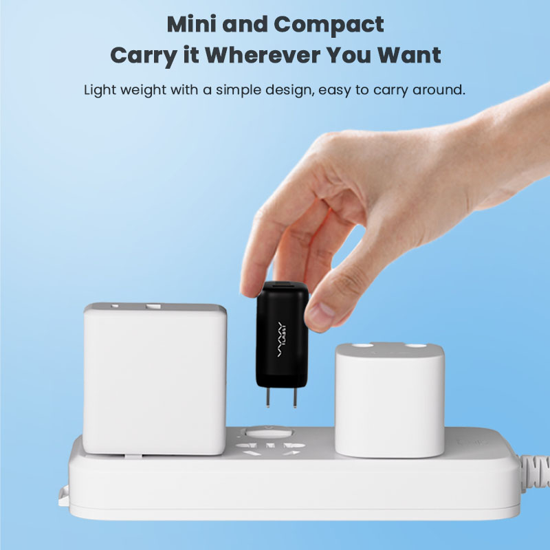 Vyvylabs GaN Fast Charger Travelling Set 65W A+2C （US+EU+UK plug） Black