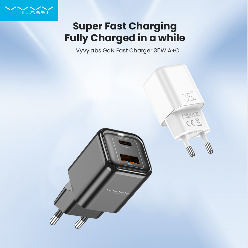 Vyvylabs GaN Fast Charger 35W A+C （EU plug）