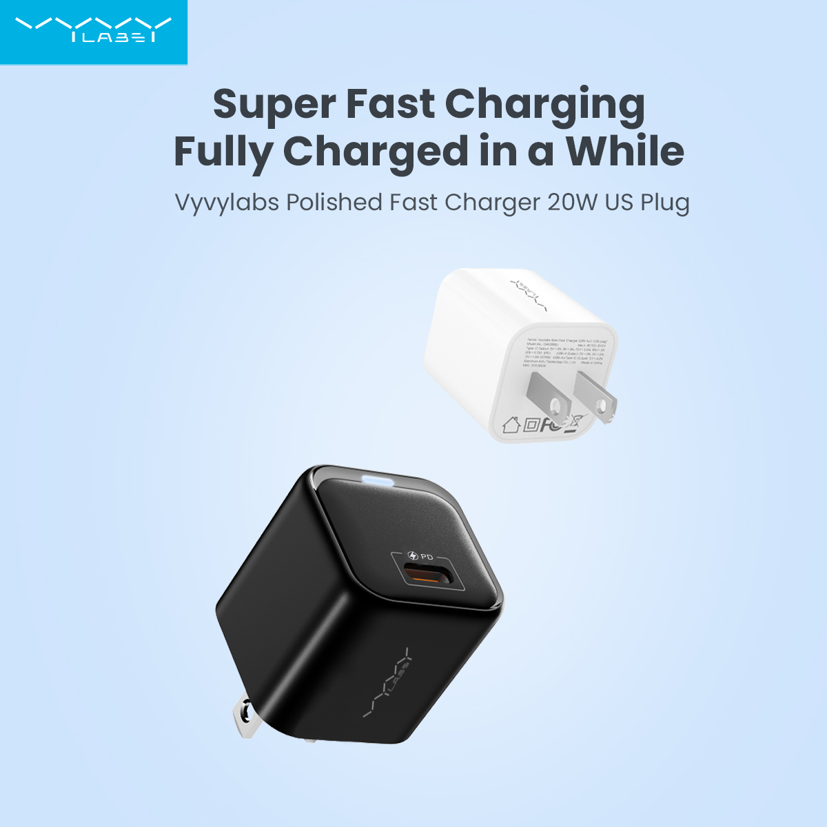 Vyvylabs Polished Fast Charger 20W C （US plug）