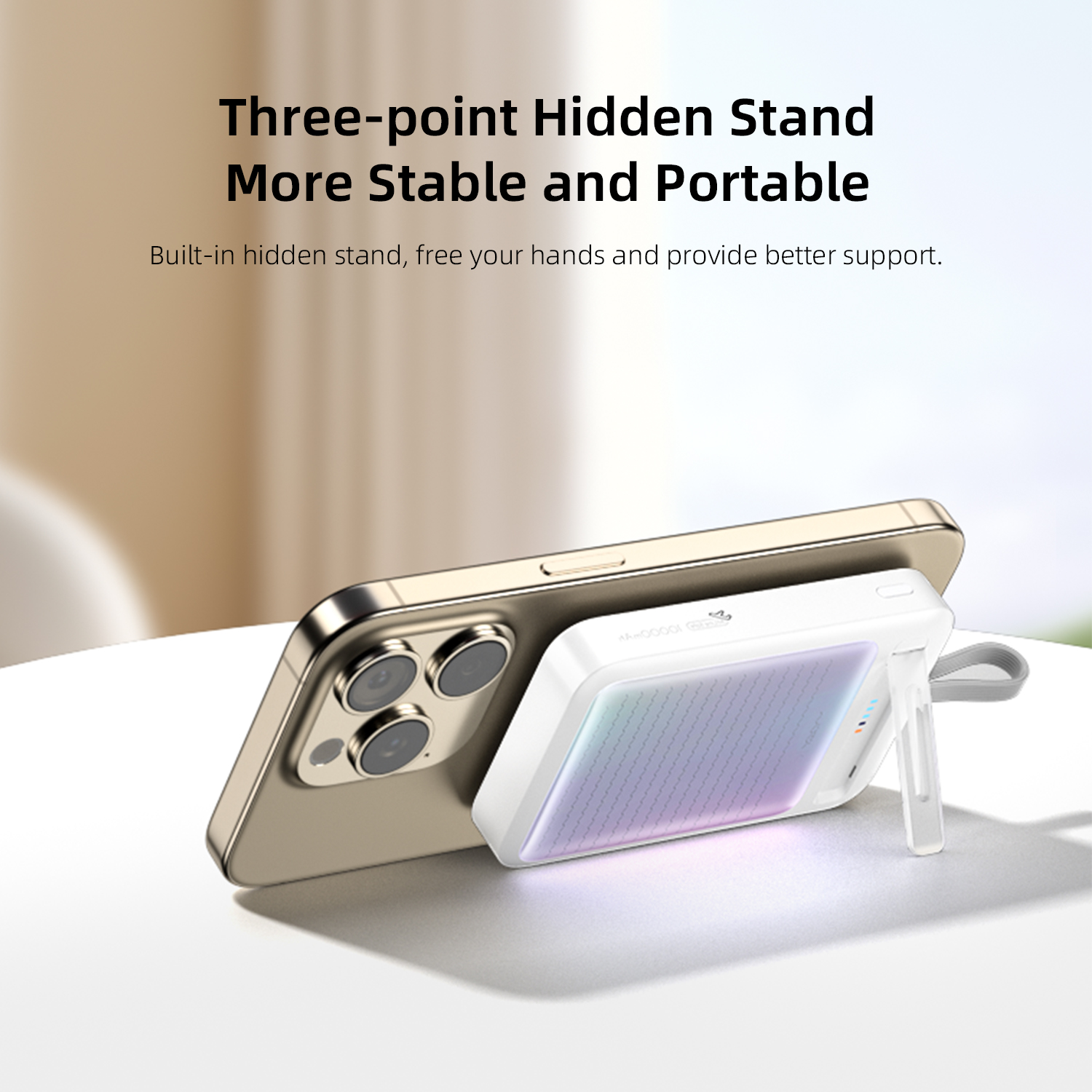 Vyvylabs Iridescence Wireless Fast Charge Power Bank Type-C Edition 10000mAh 20W （with Stand）