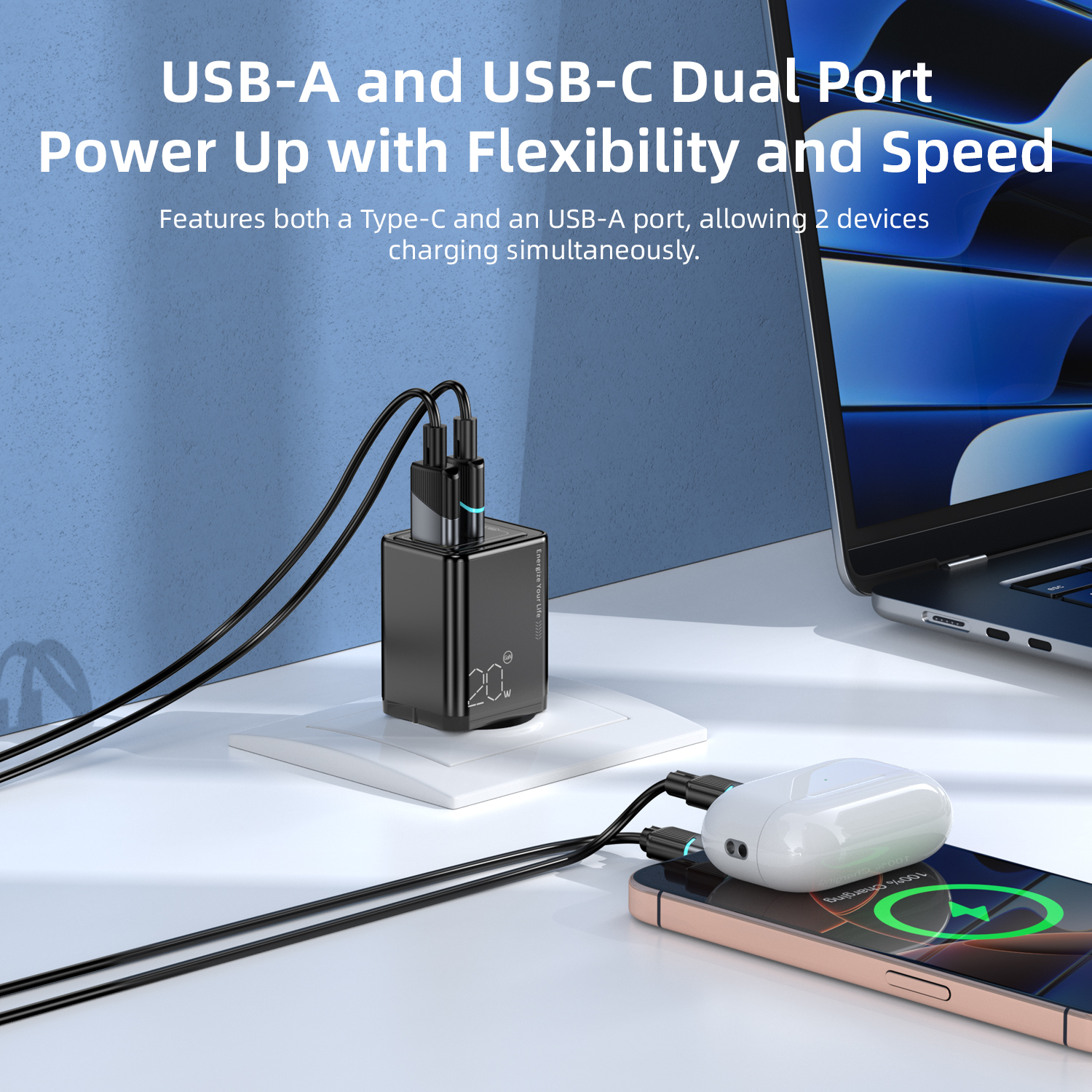 Vyvylabs GaN Cube Fast Charger 20W A+C