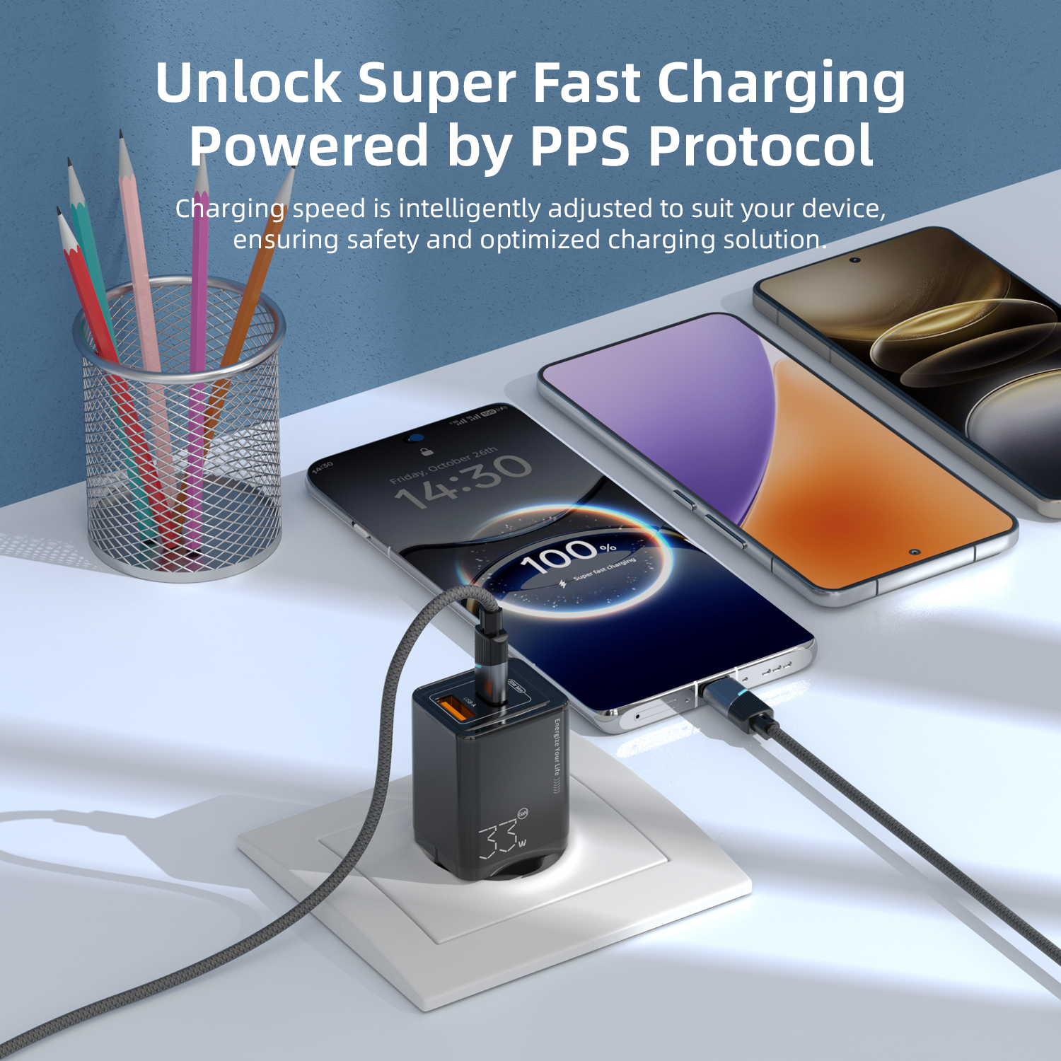 Vyvylabs GaN Cube（Support O/V/M）Fast Charger 33W A+C