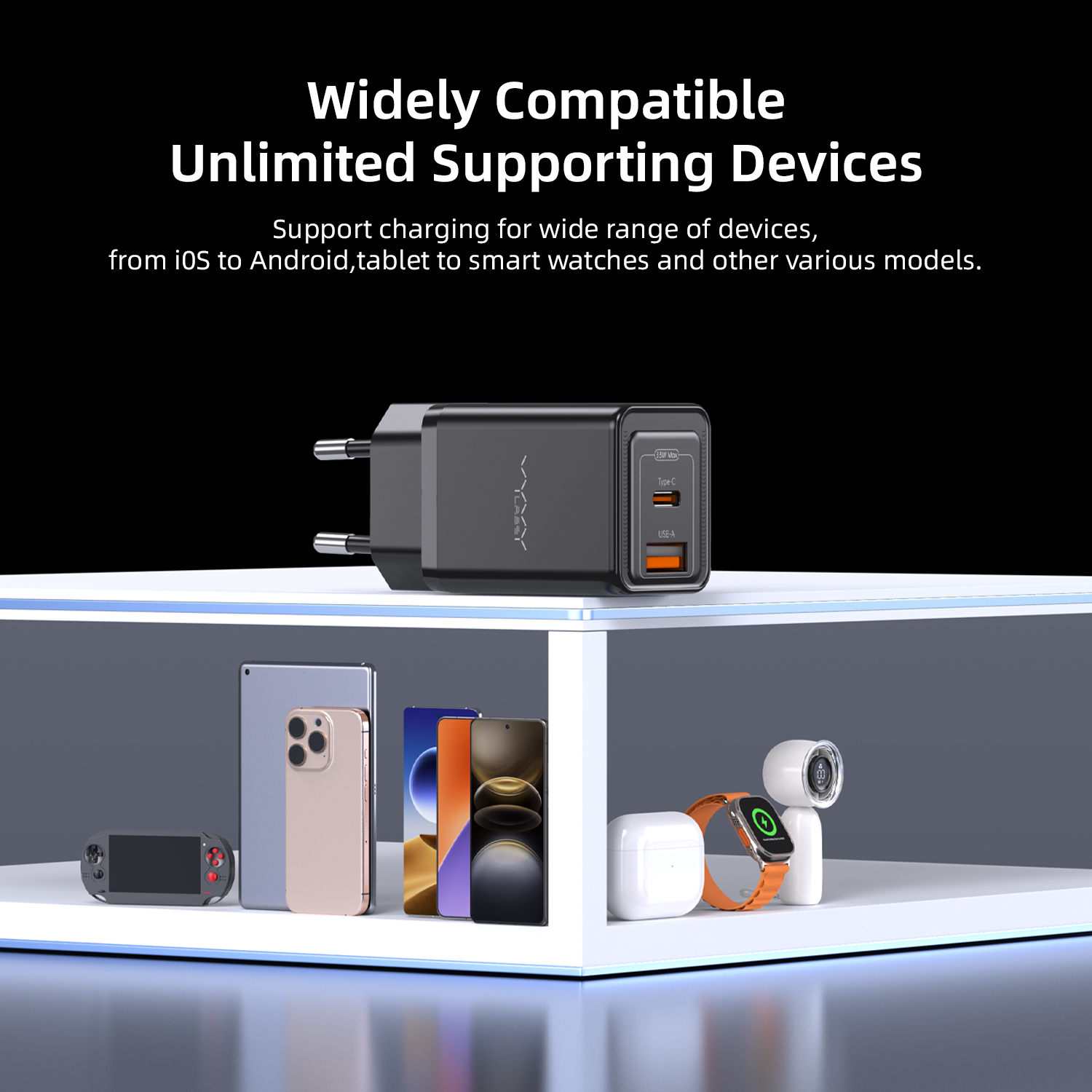 Vyvylabs GaN Cube（Support O/V/M）Fast Charger 33W A+C