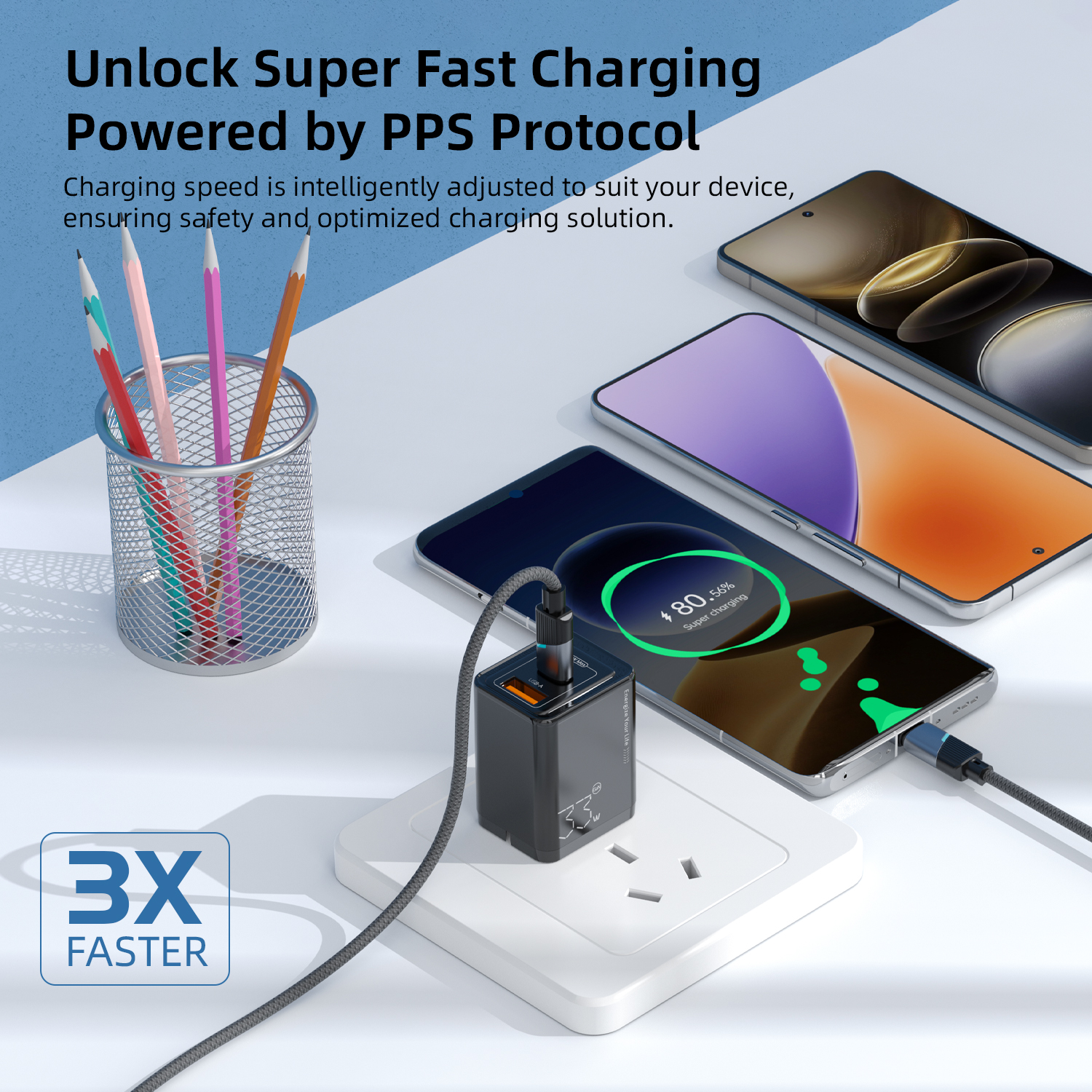 Vyvylabs GaN Cube（Support O/V）Fast Charger 33W A+C （US Version）
