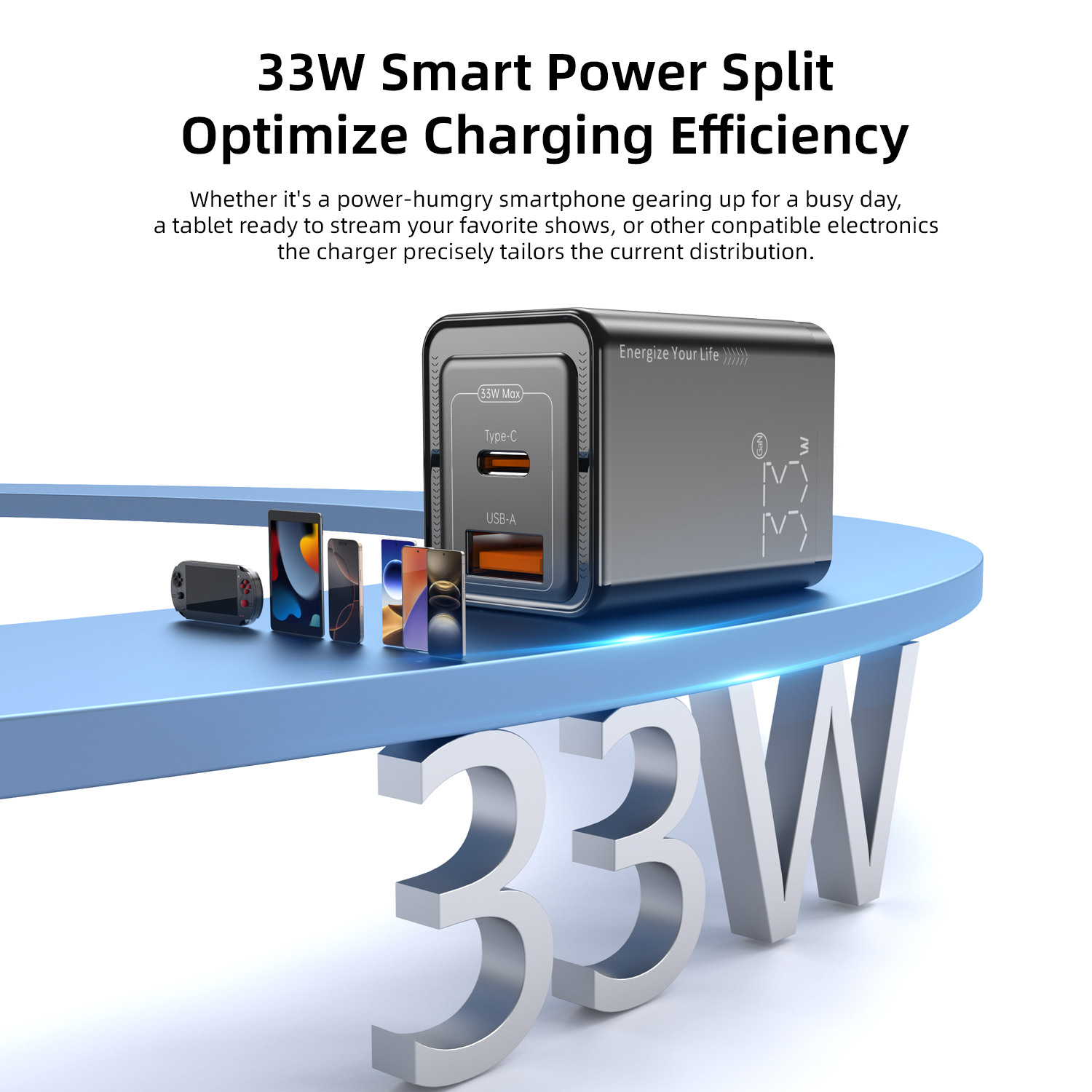 Vyvylabs GaN Cube（Support O/V）Fast Charger 33W A+C （US Version）