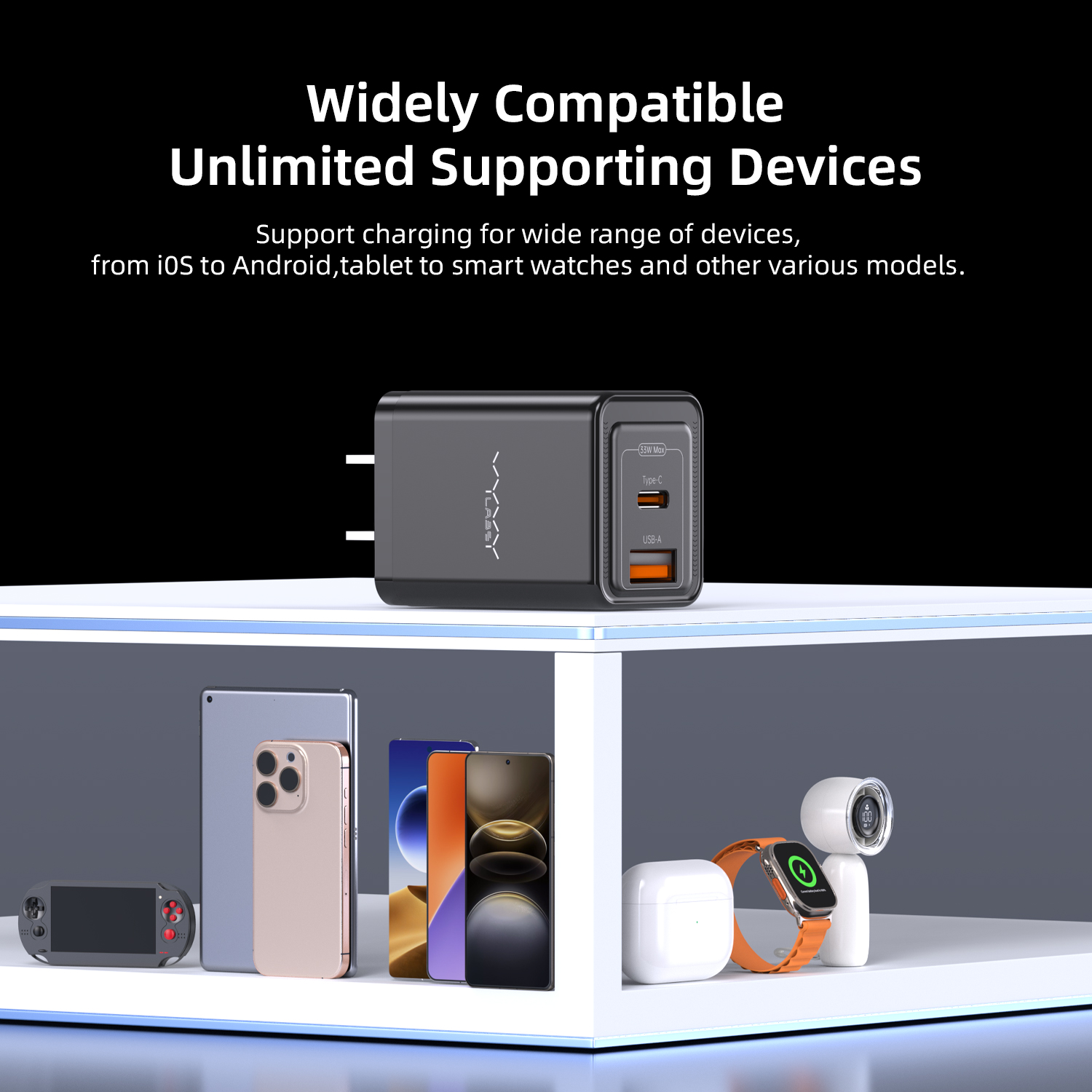 Vyvylabs GaN Cube（Support O/V）Fast Charger 33W A+C （US Version）