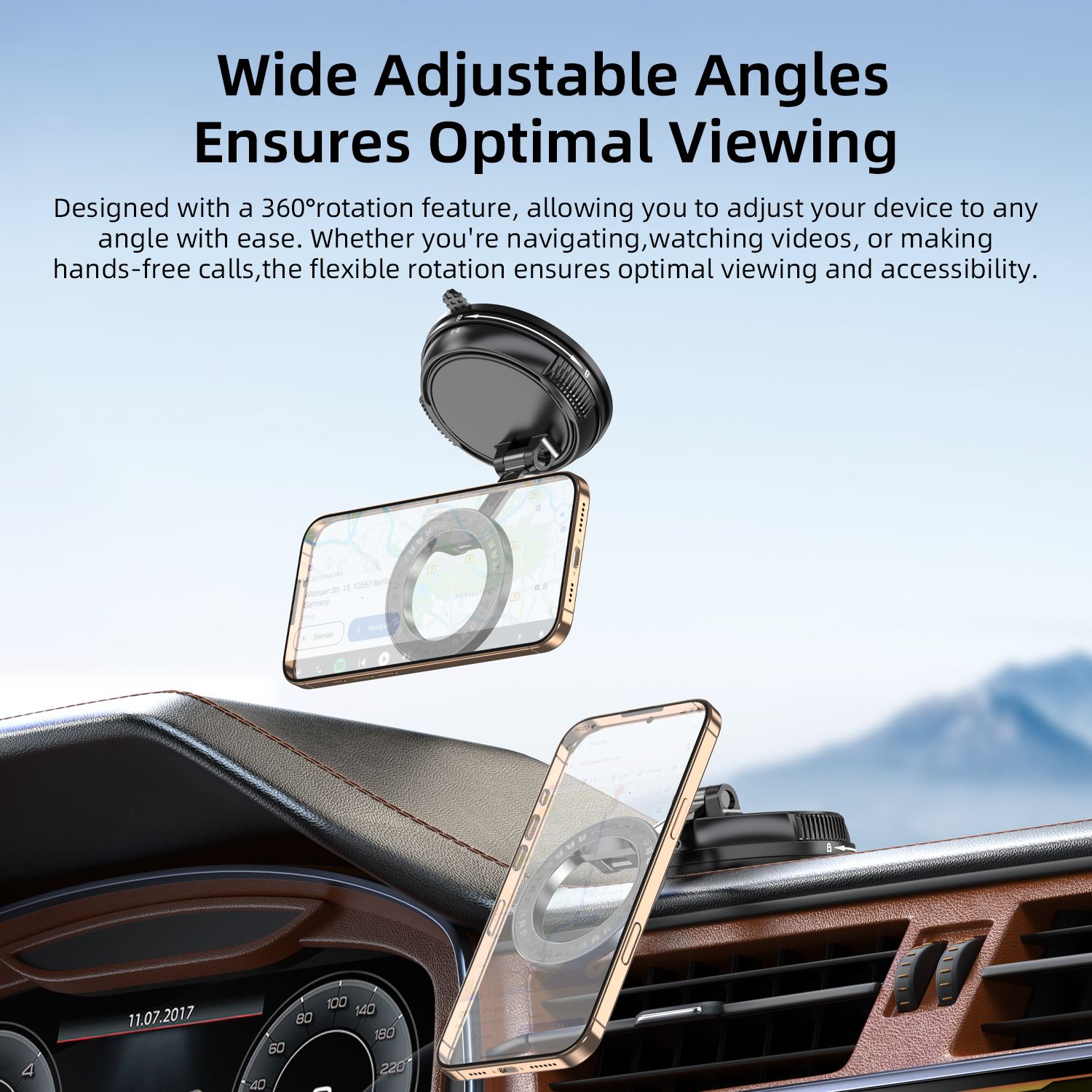 Vyvylabs MagLift 360° Rotator Car Mount （Suction Cup Version）