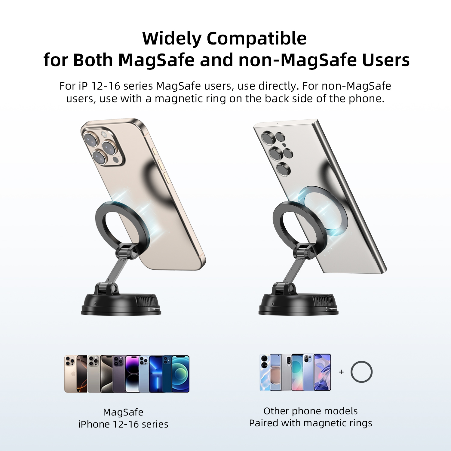 Vyvylabs MagLift 360° Rotator Car Mount （Suction Cup Version）