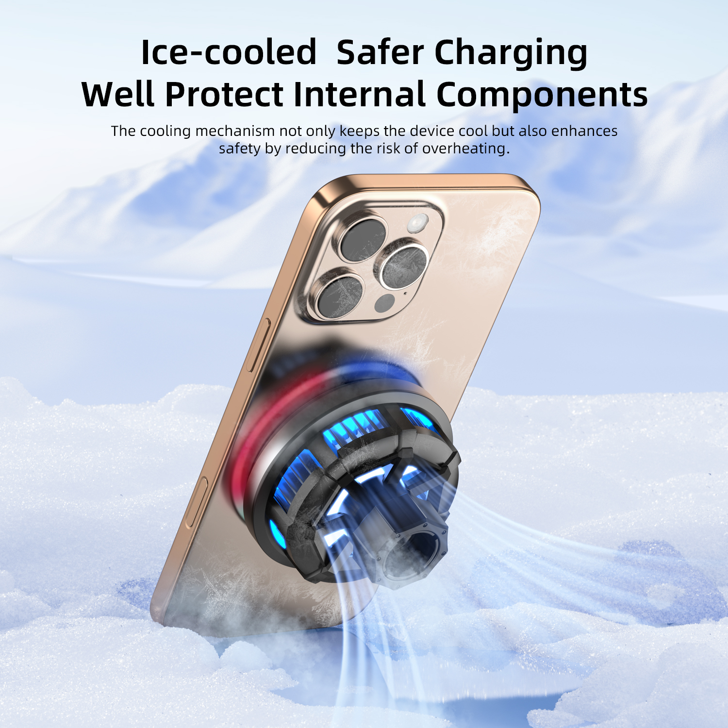 Vyvylabs ChillMag Semi-conductor Cooling Car Wireless Charger （Air Outlet Version） 