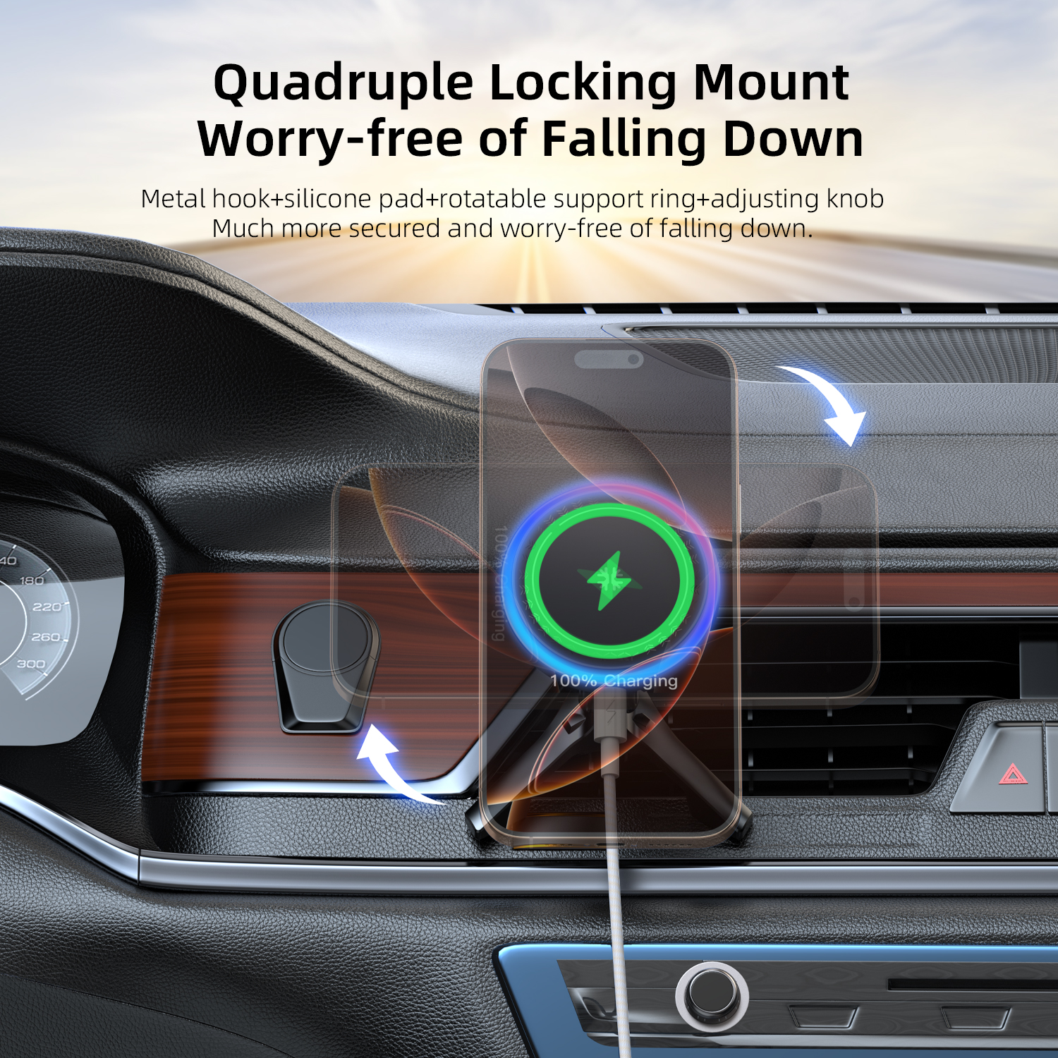 Vyvylabs ChillMag Semi-conductor Cooling Car Wireless Charger （Air Outlet Version） 