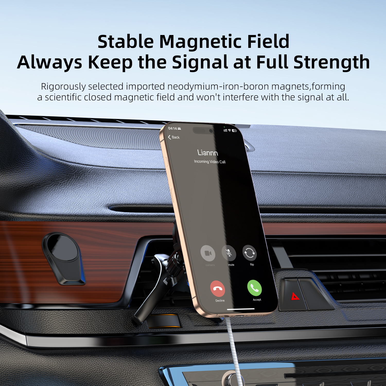 Vyvylabs ChillMag Semi-conductor Cooling Car Wireless Charger （Air Outlet Version） 