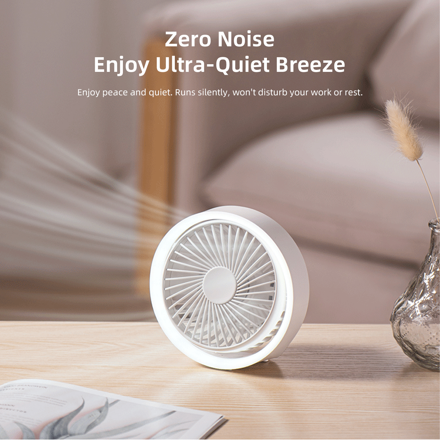 Vyvylabs D04 Mini Portable Desktop Fan （with LED light）
