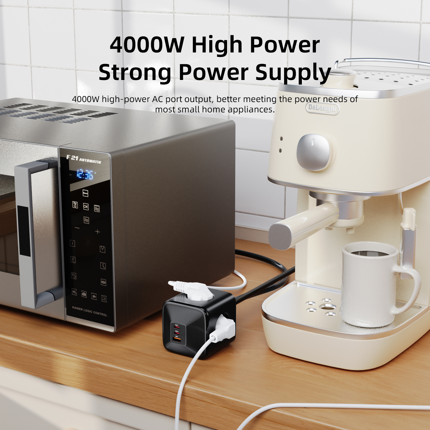 Vyvylabs GaN Square Power Strip 4AC+ 2C+A 33W EU Version （with Cable 1.5M）