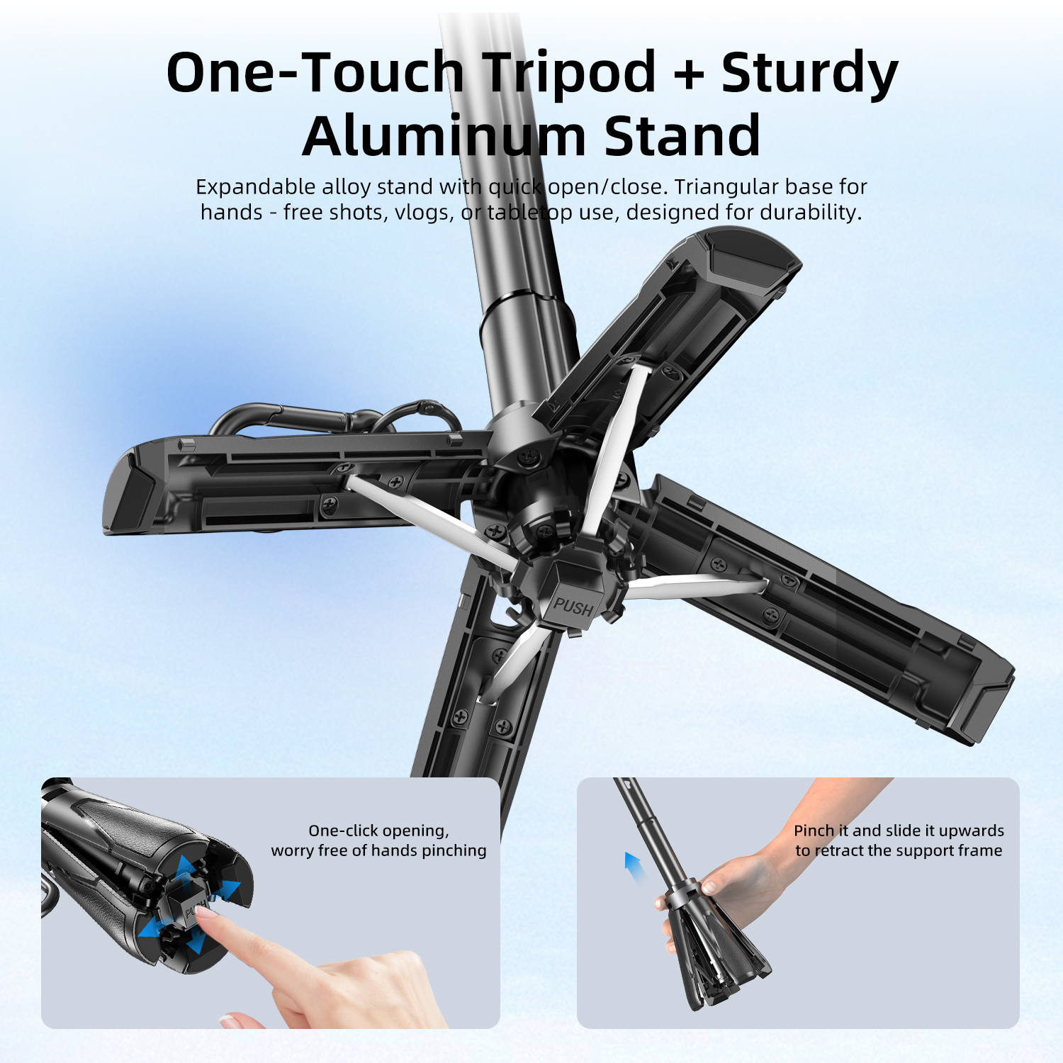 Vyvylabs Palm Super Mini Multifunctional  Selfie Stick Black