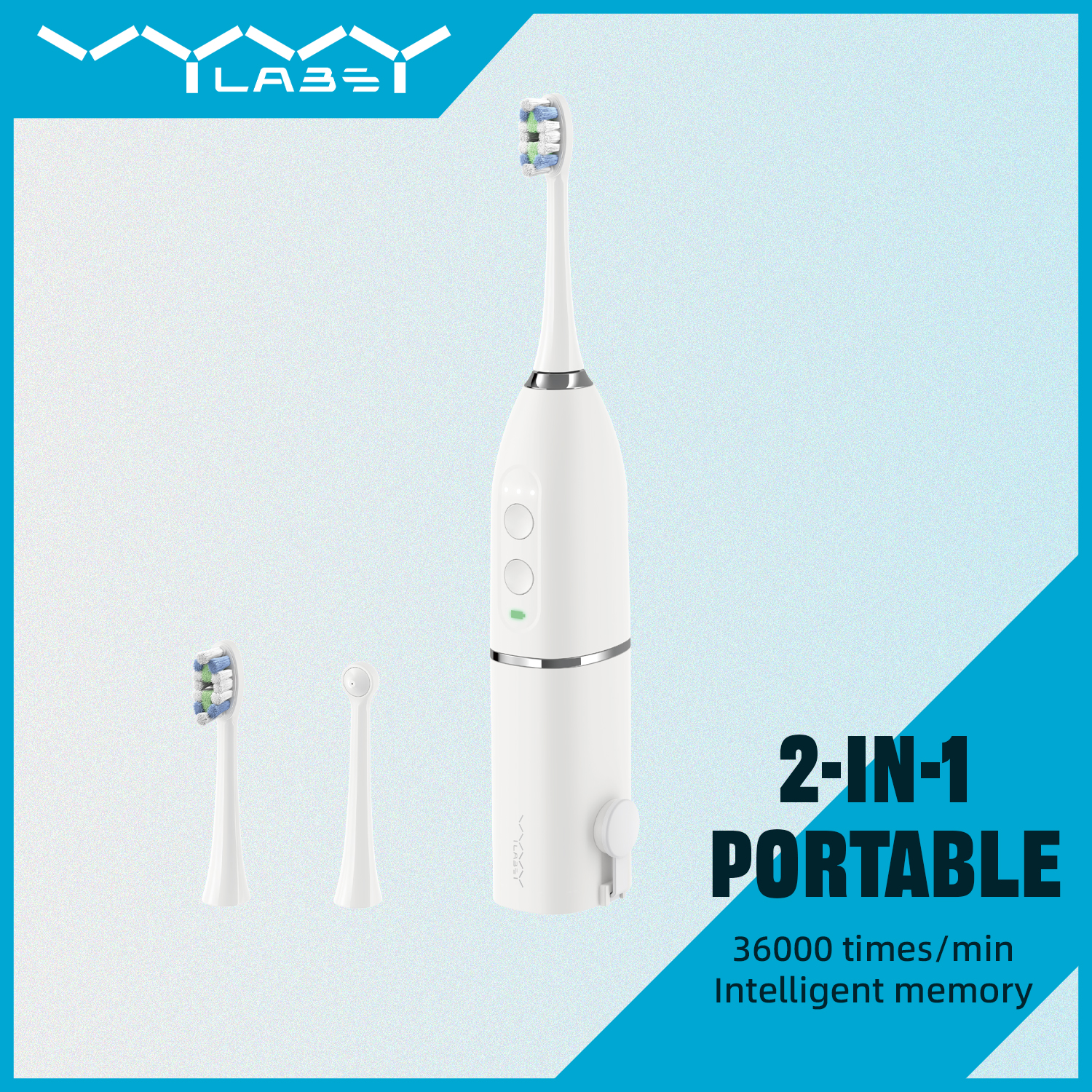 Vyvylabs Aqua 2-in-1 Portable Electronic Toothbrush （with Water Flosser） White