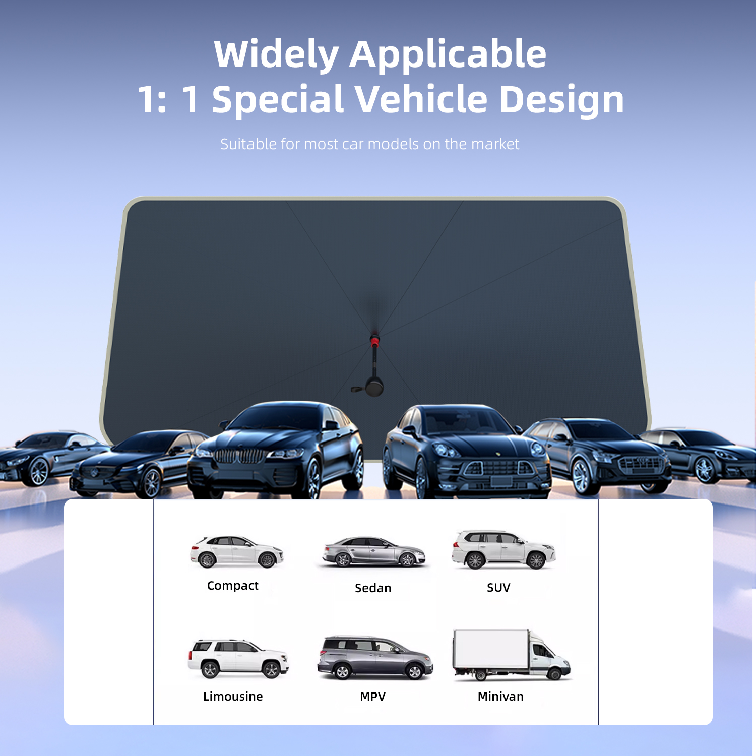 Vyvylabs Ice Curtain Double-layered Windshield Sunshade Umbrella Creamy