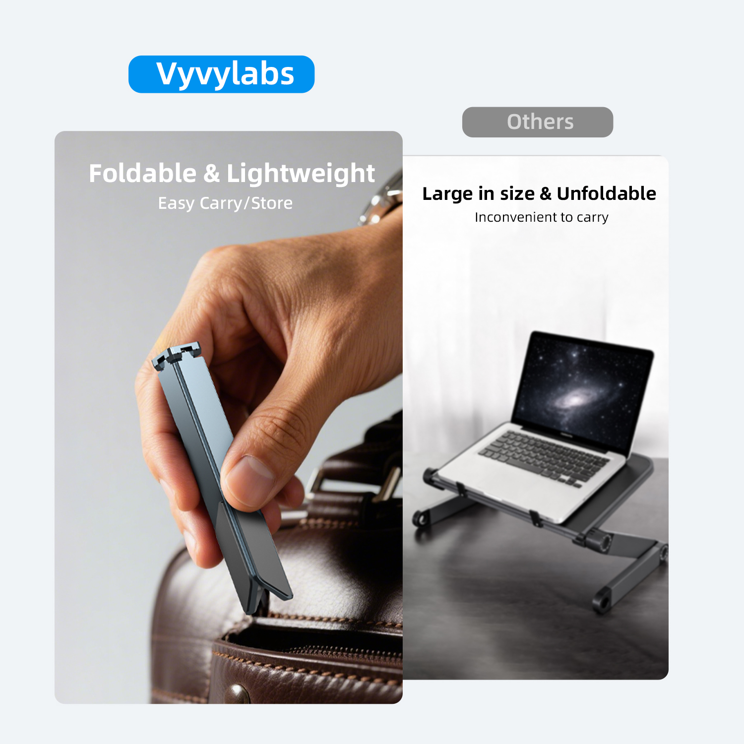 Vyvylabs X12 Aluminum Alloy Foldable Laptop Stand Dark Gray